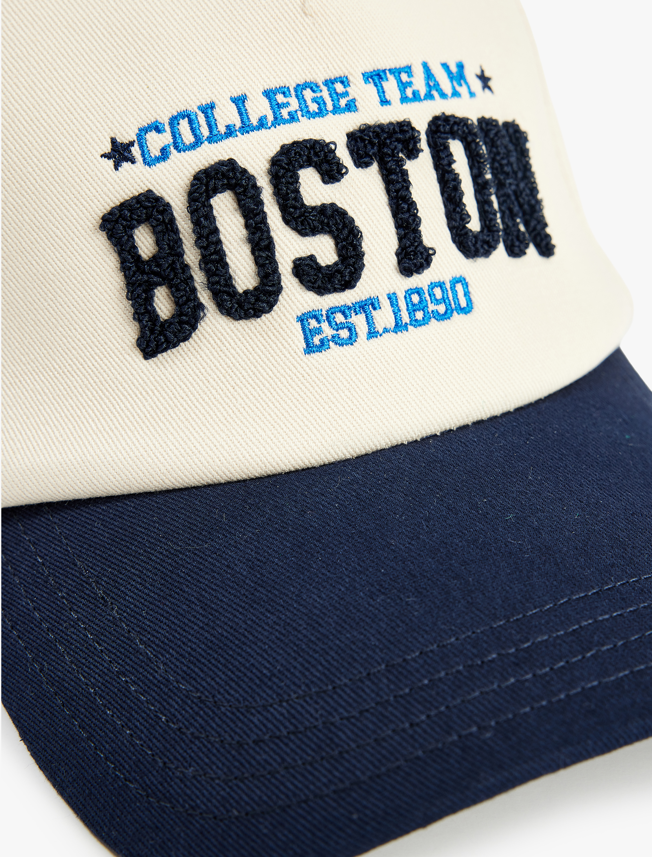  Erkek Nakışlı Pamuklu Renk Kontrastlı Kep Şapka