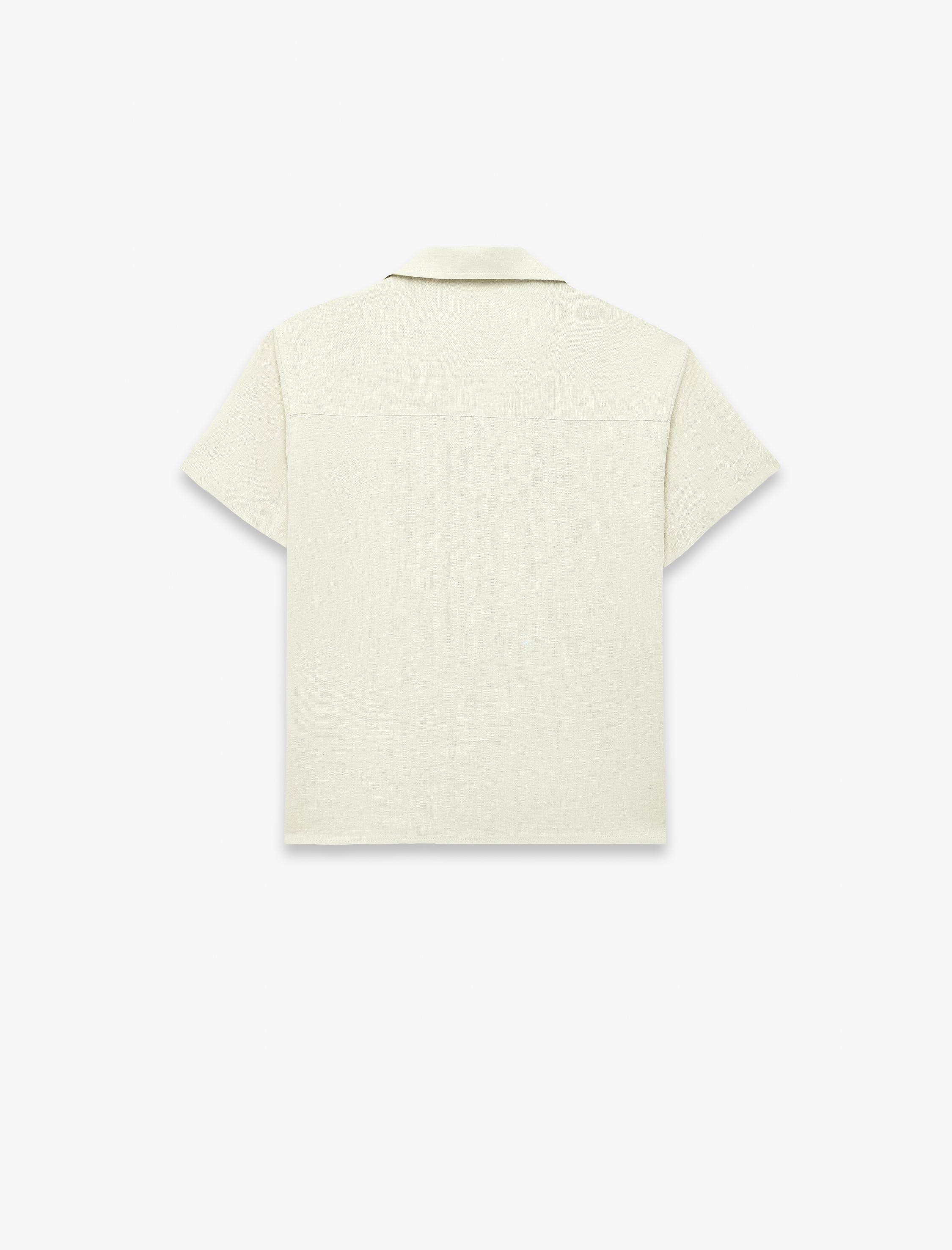  Erkek Çocuk Devrik Yaka Cepli Kısa Kollu Keten Oversize Gömlek