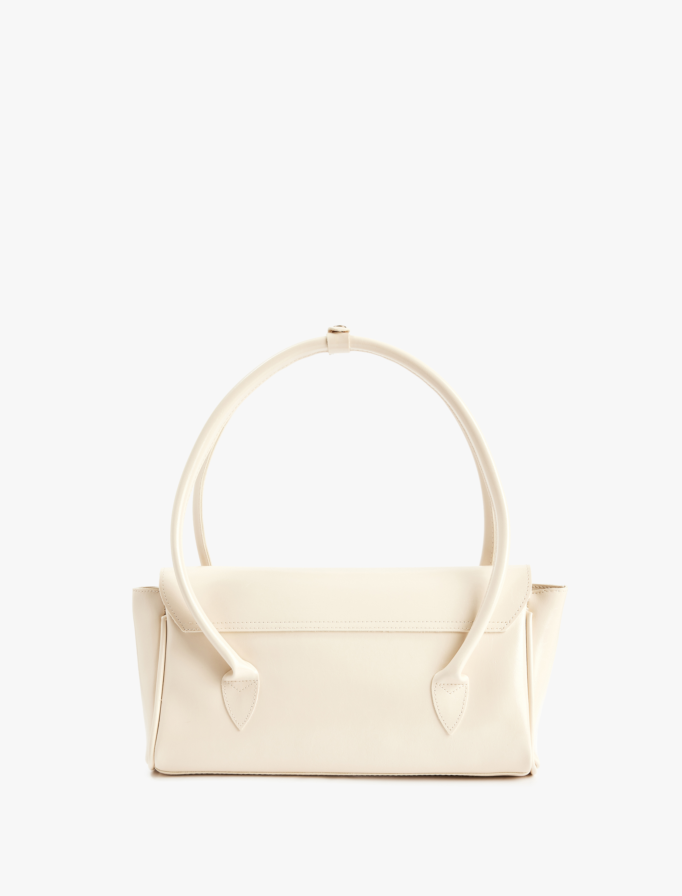  Kadın Suni Deri Kapaklı Metal Aksesuarlı Omuz Çantası