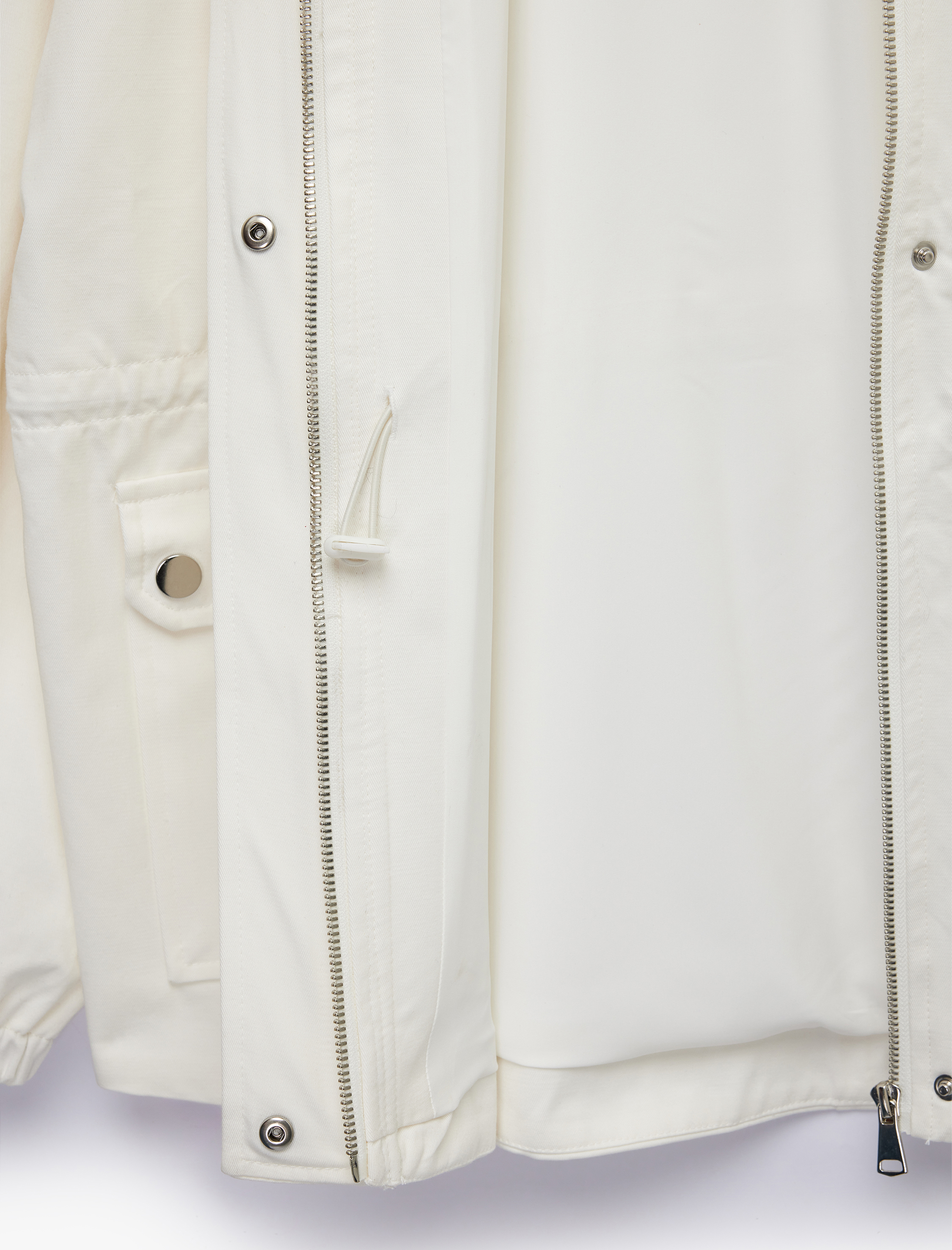   Cep Detaylı Fermuarlı Büzgülü Dik Yaka Mevsimlik Ceket