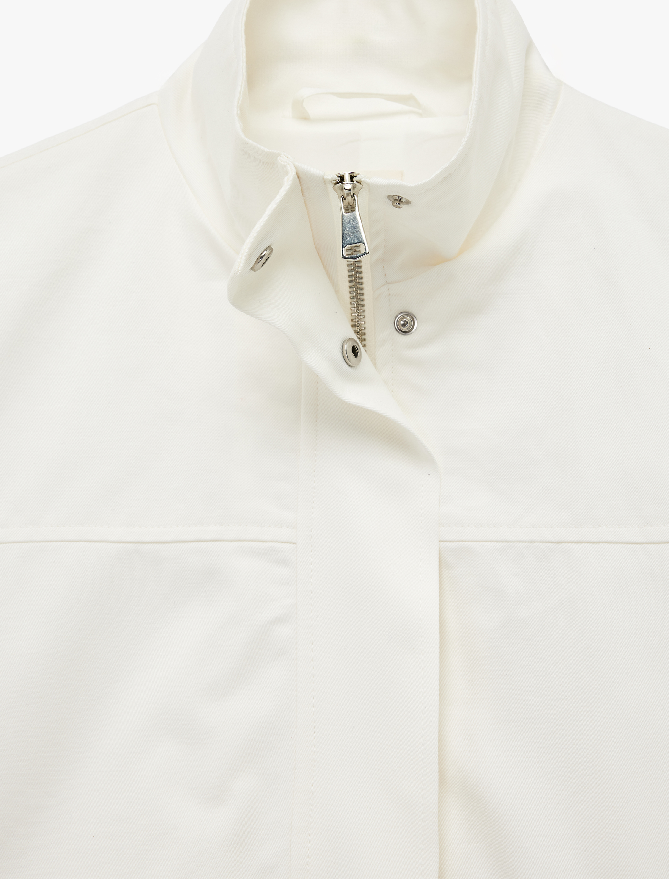   Cep Detaylı Fermuarlı Büzgülü Dik Yaka Mevsimlik Ceket