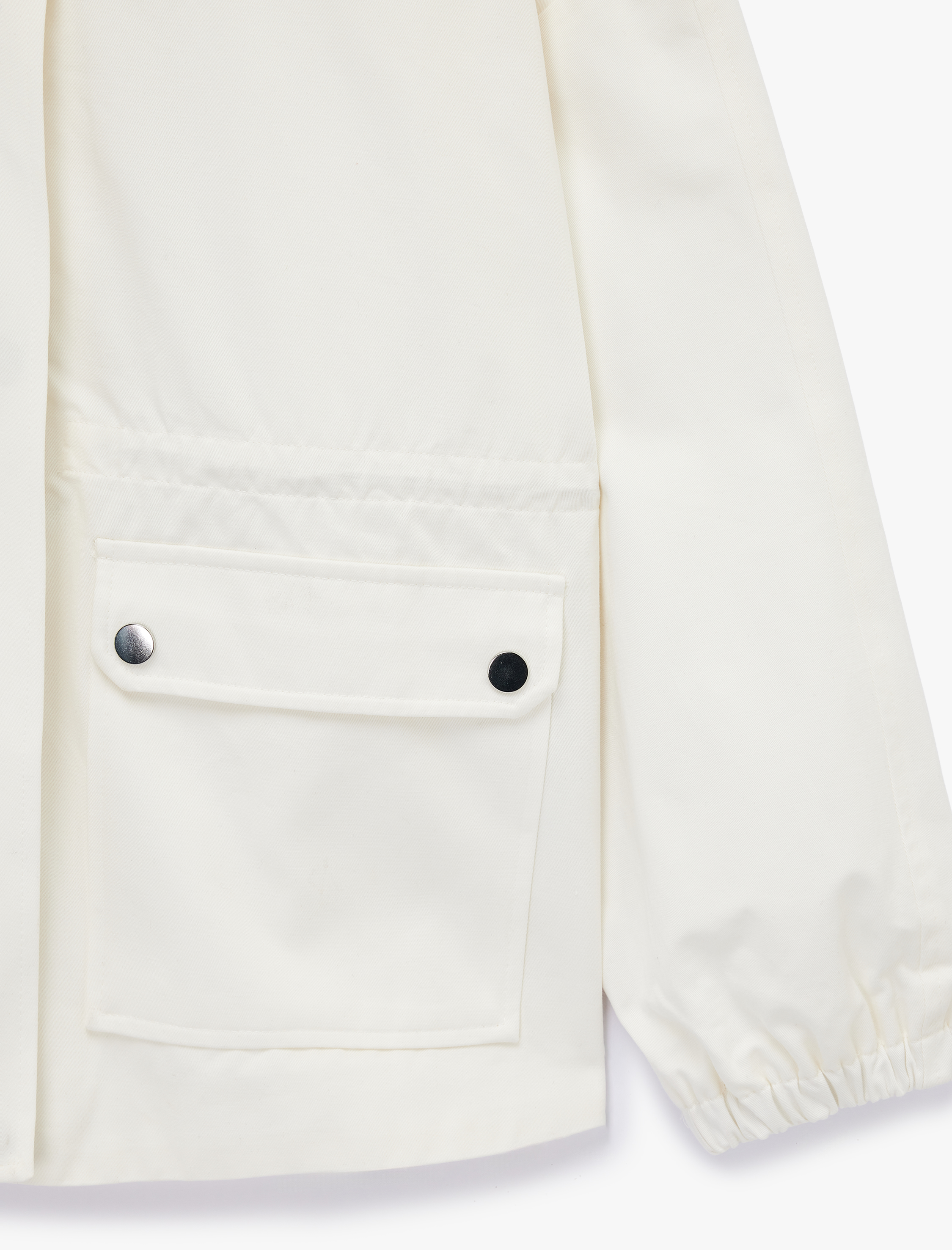   Cep Detaylı Fermuarlı Büzgülü Dik Yaka Mevsimlik Ceket