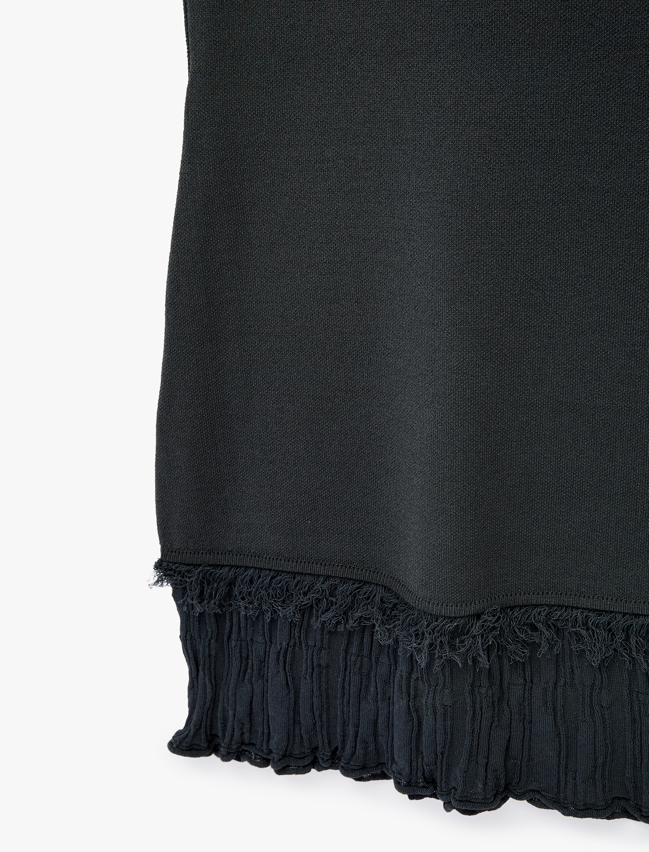   Etek Ucu Püskül Detaylı Fırfırlı Bisiklet Yaka Kolsuz Viskon Triko Mini Elbise