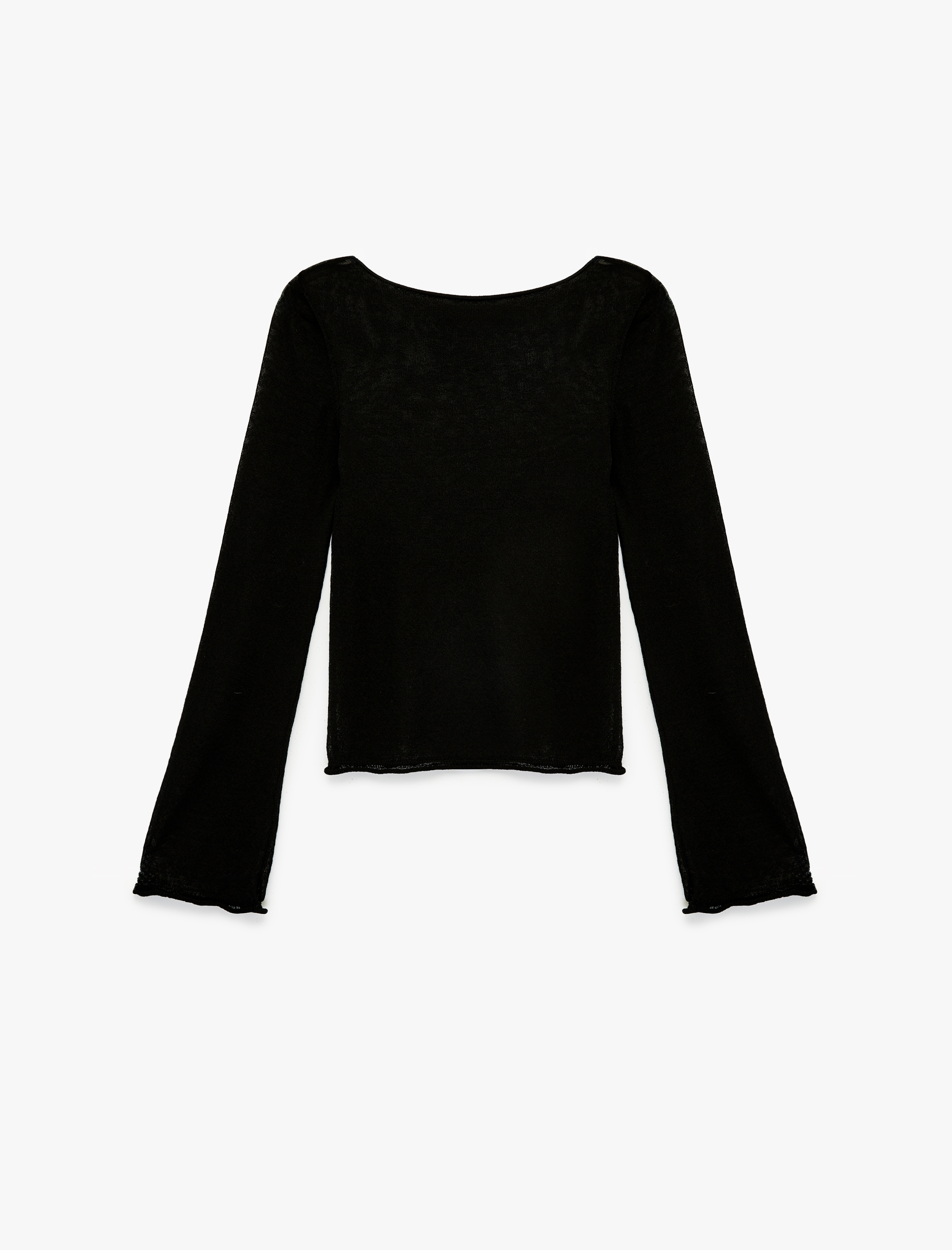   Uzun Kollu Bisiklet Yaka Viskon Triko Kazak