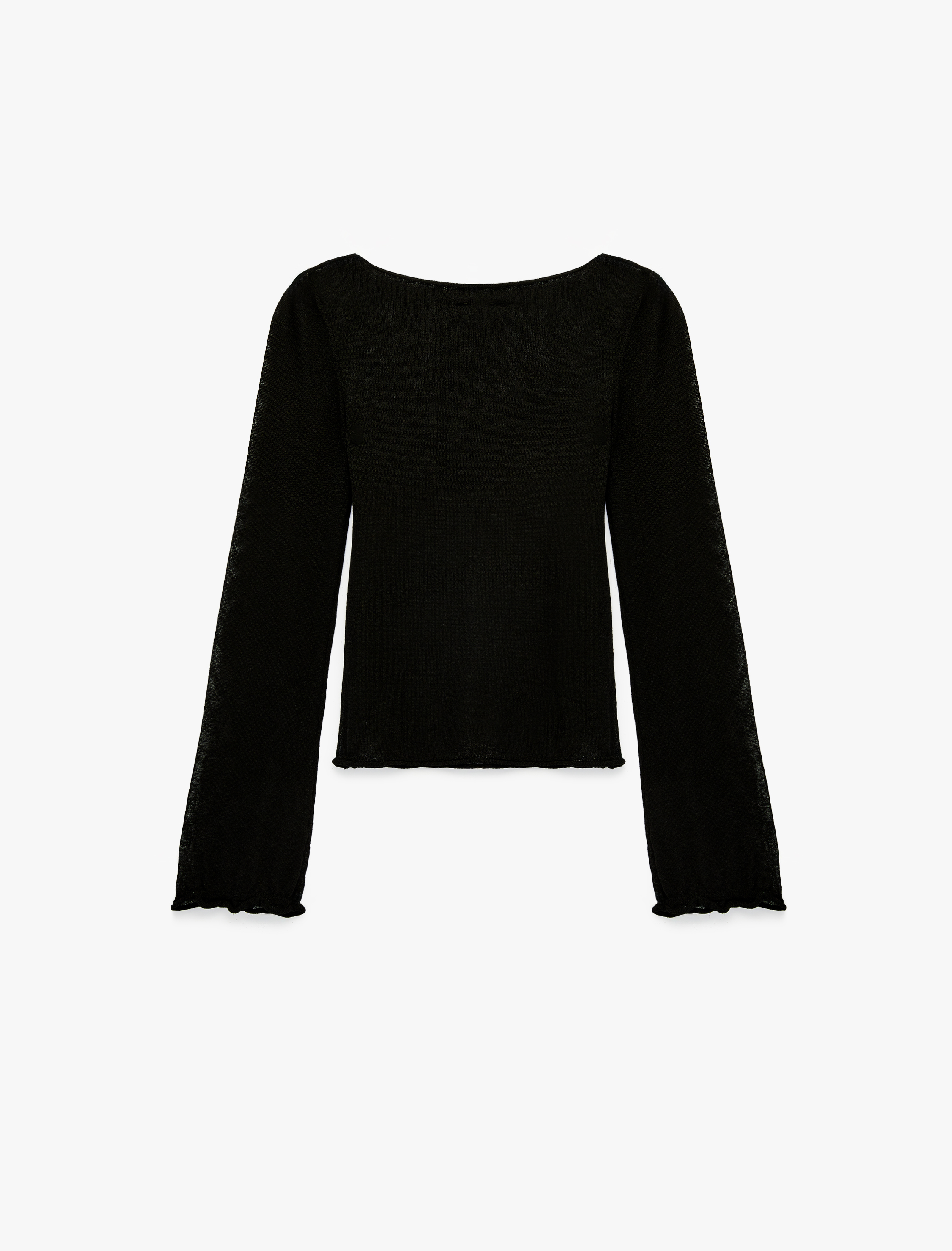   Uzun Kollu Bisiklet Yaka Viskon Triko Kazak