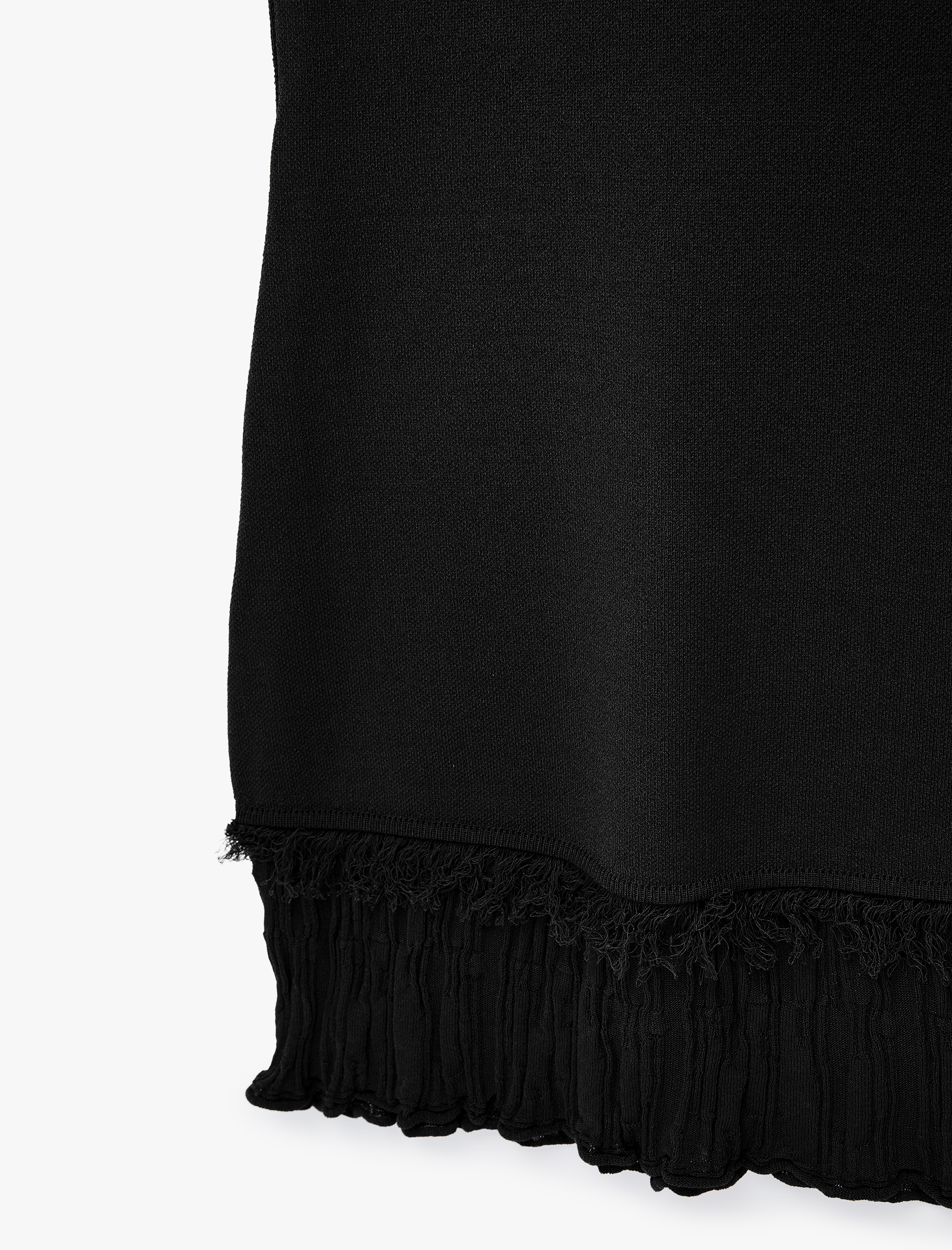   Etek Ucu Püskül Detaylı Fırfırlı Bisiklet Yaka Kolsuz Viskon Triko Mini Elbise