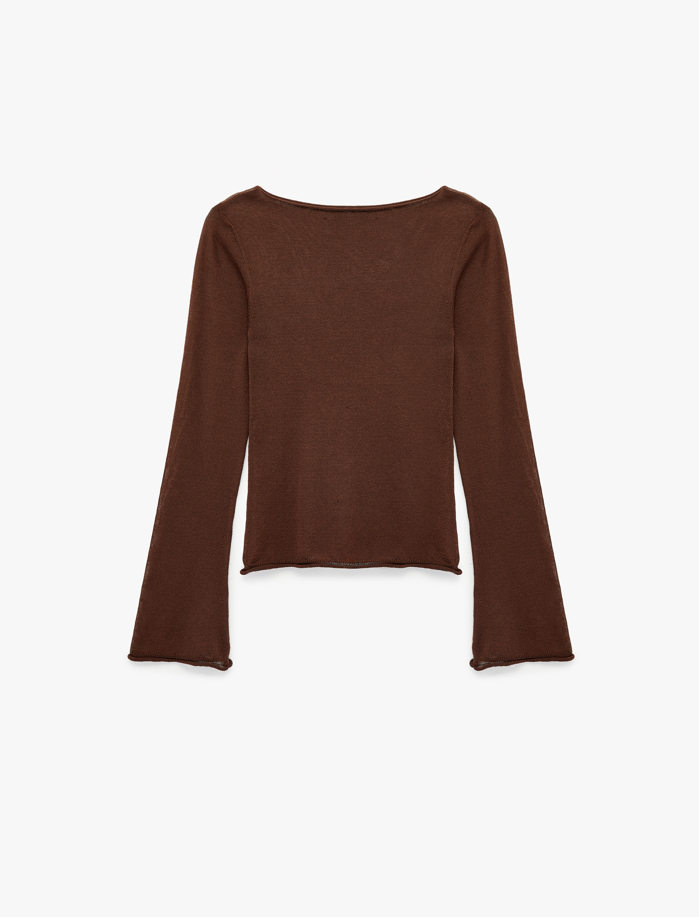   Uzun Kollu Bisiklet Yaka Viskon Triko Kazak