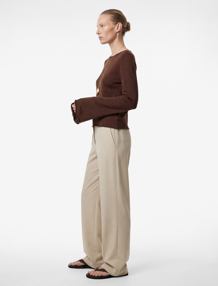  Uzun Kollu Bisiklet Yaka Viskon Triko Kazak