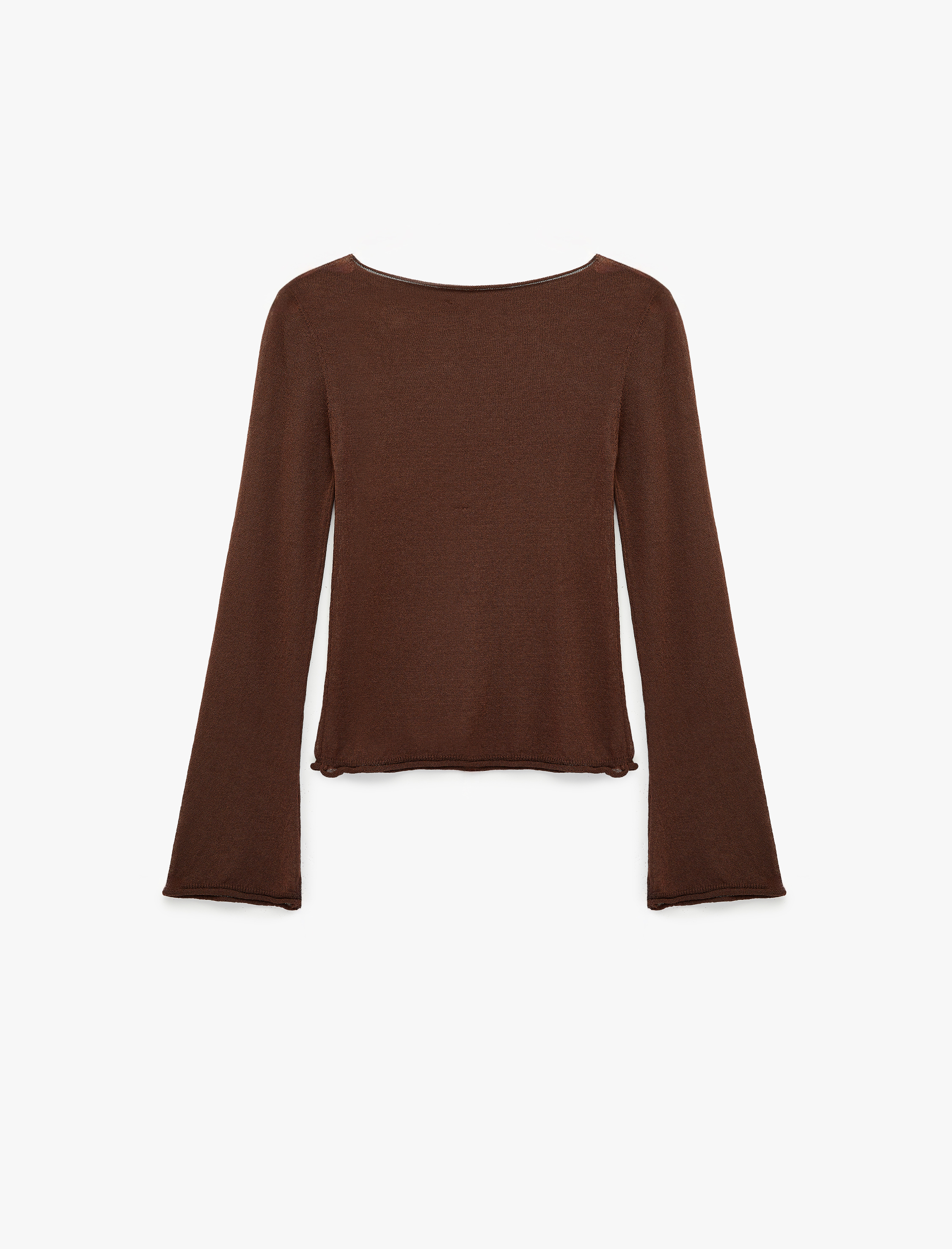   Uzun Kollu Bisiklet Yaka Viskon Triko Kazak