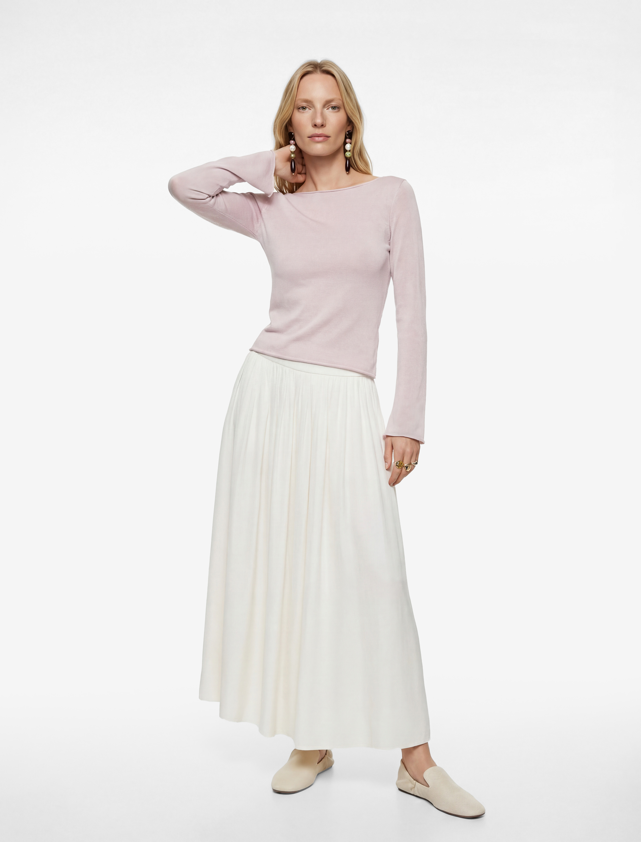   Uzun Kollu Bisiklet Yaka Viskon Triko Kazak