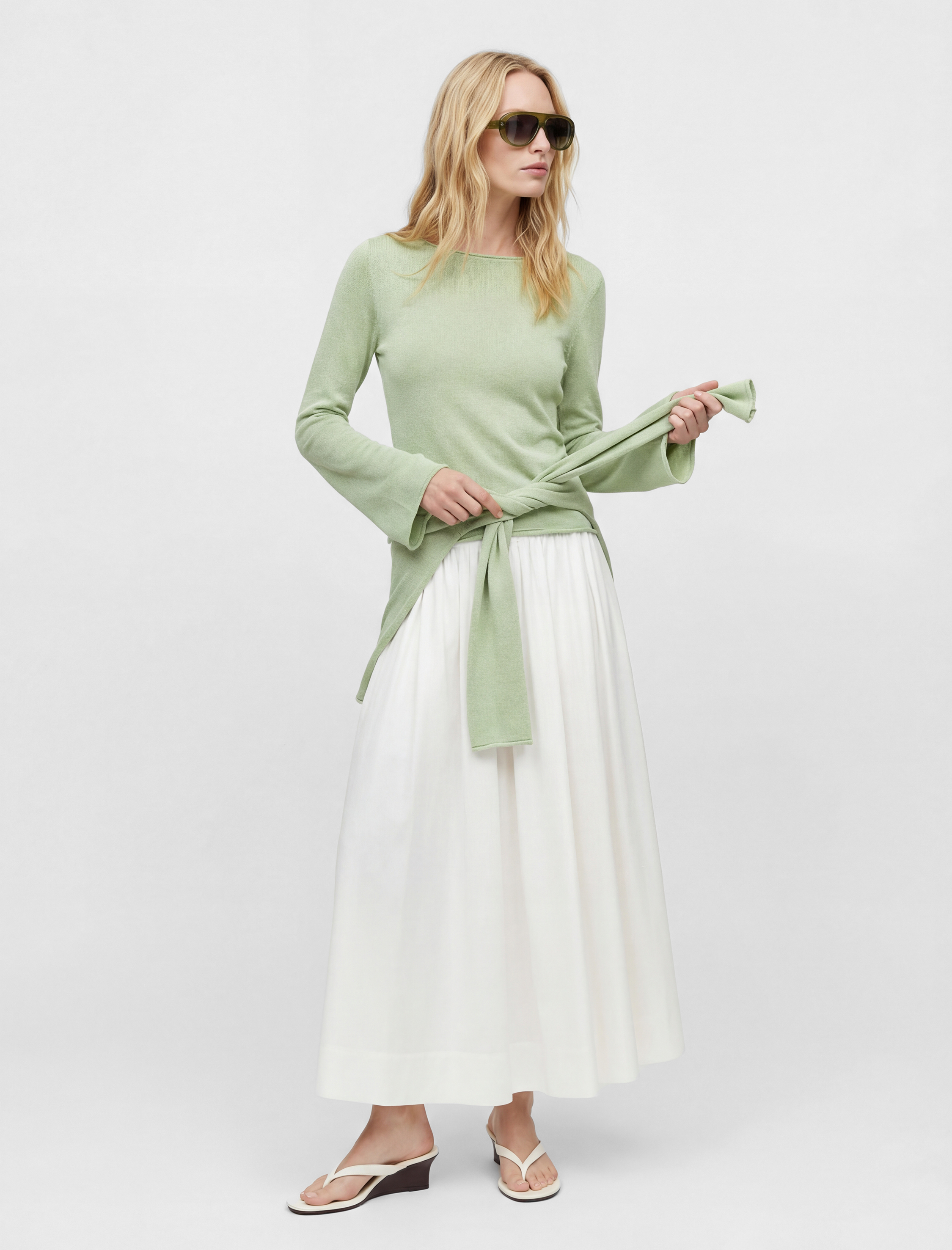   Uzun Kollu Bisiklet Yaka Viskon Triko Kazak