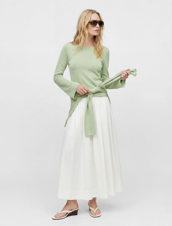  Uzun Kollu Bisiklet Yaka Viskon Triko Kazak