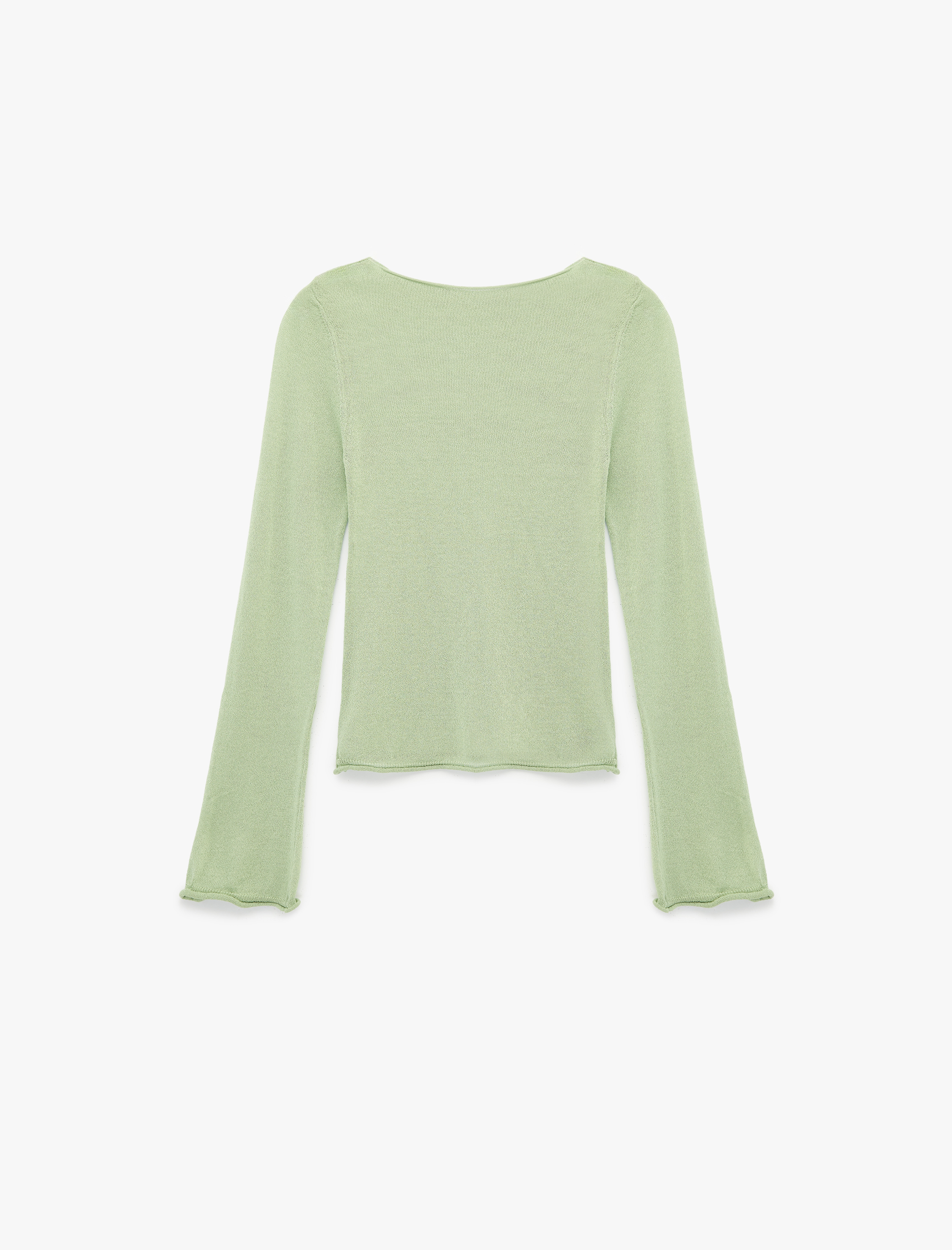   Uzun Kollu Bisiklet Yaka Viskon Triko Kazak