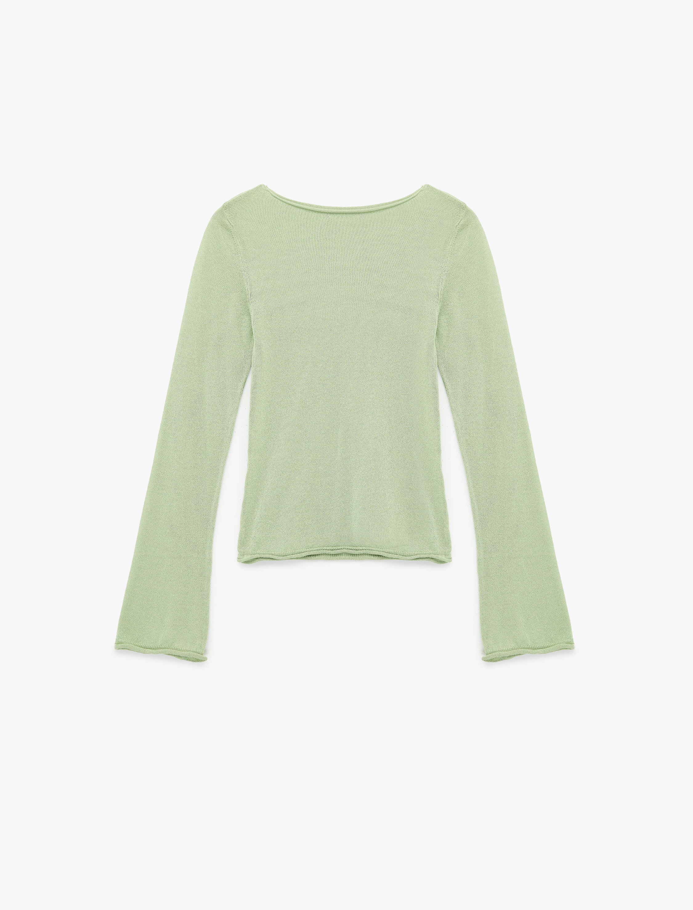   Uzun Kollu Bisiklet Yaka Viskon Triko Kazak