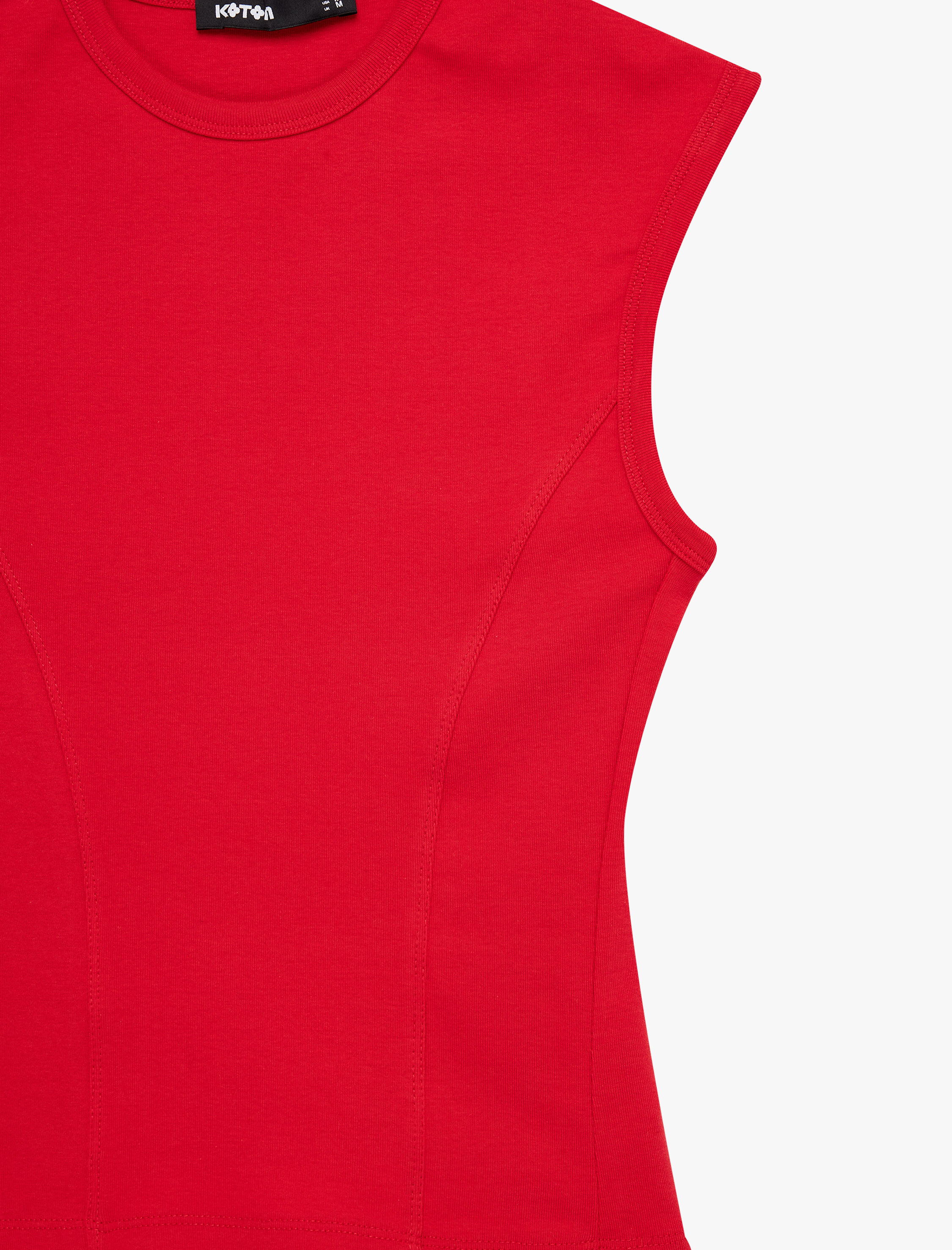   Pamuklu Bisiklet Yaka Slim Fit Kolsuz Tişört