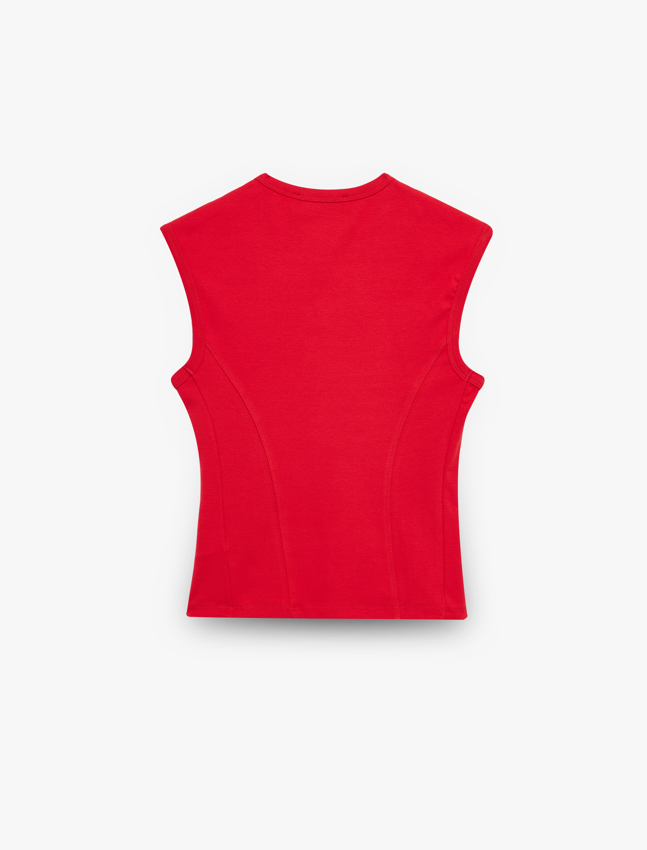   Pamuklu Bisiklet Yaka Slim Fit Kolsuz Tişört