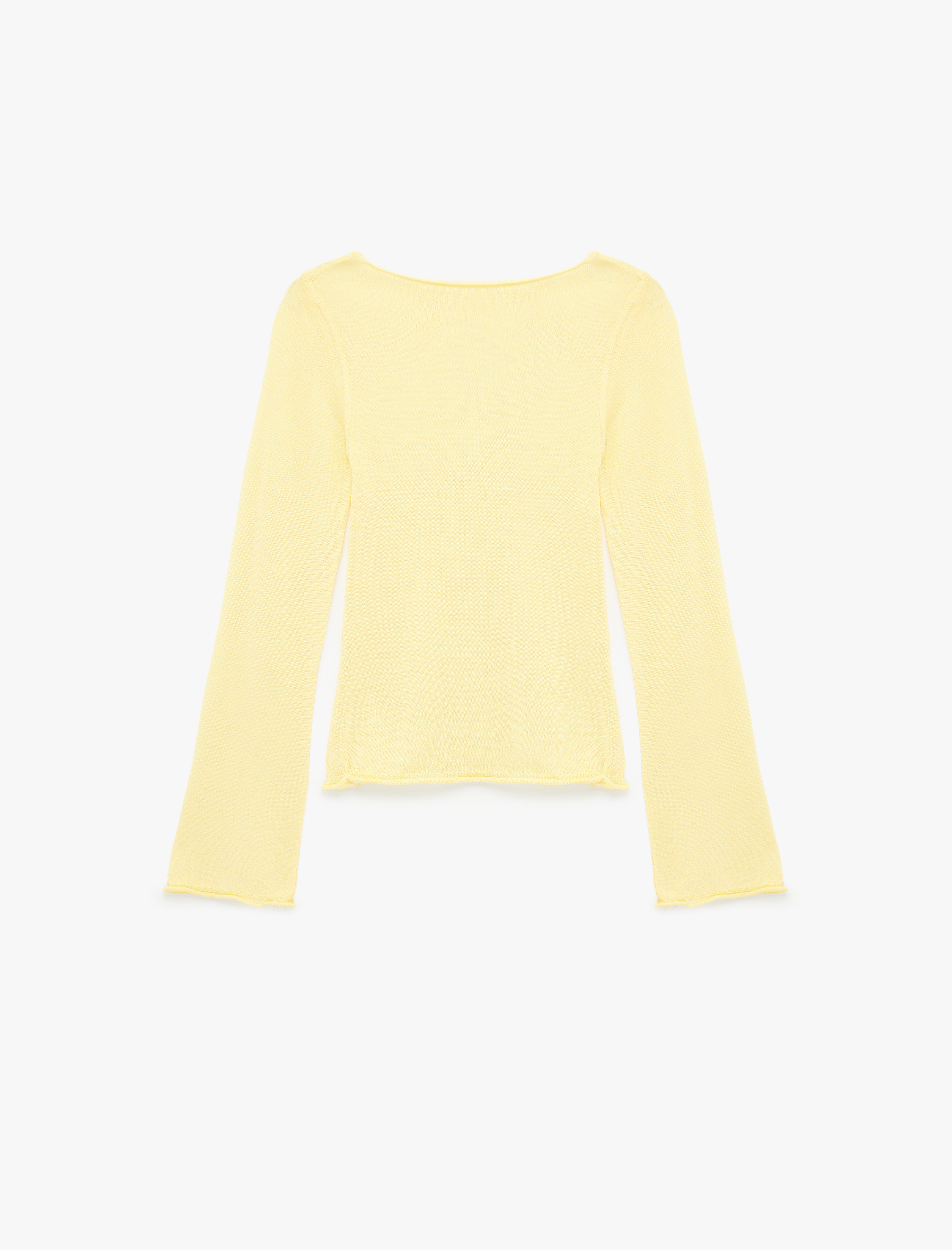   Uzun Kollu Bisiklet Yaka Viskon Triko Kazak