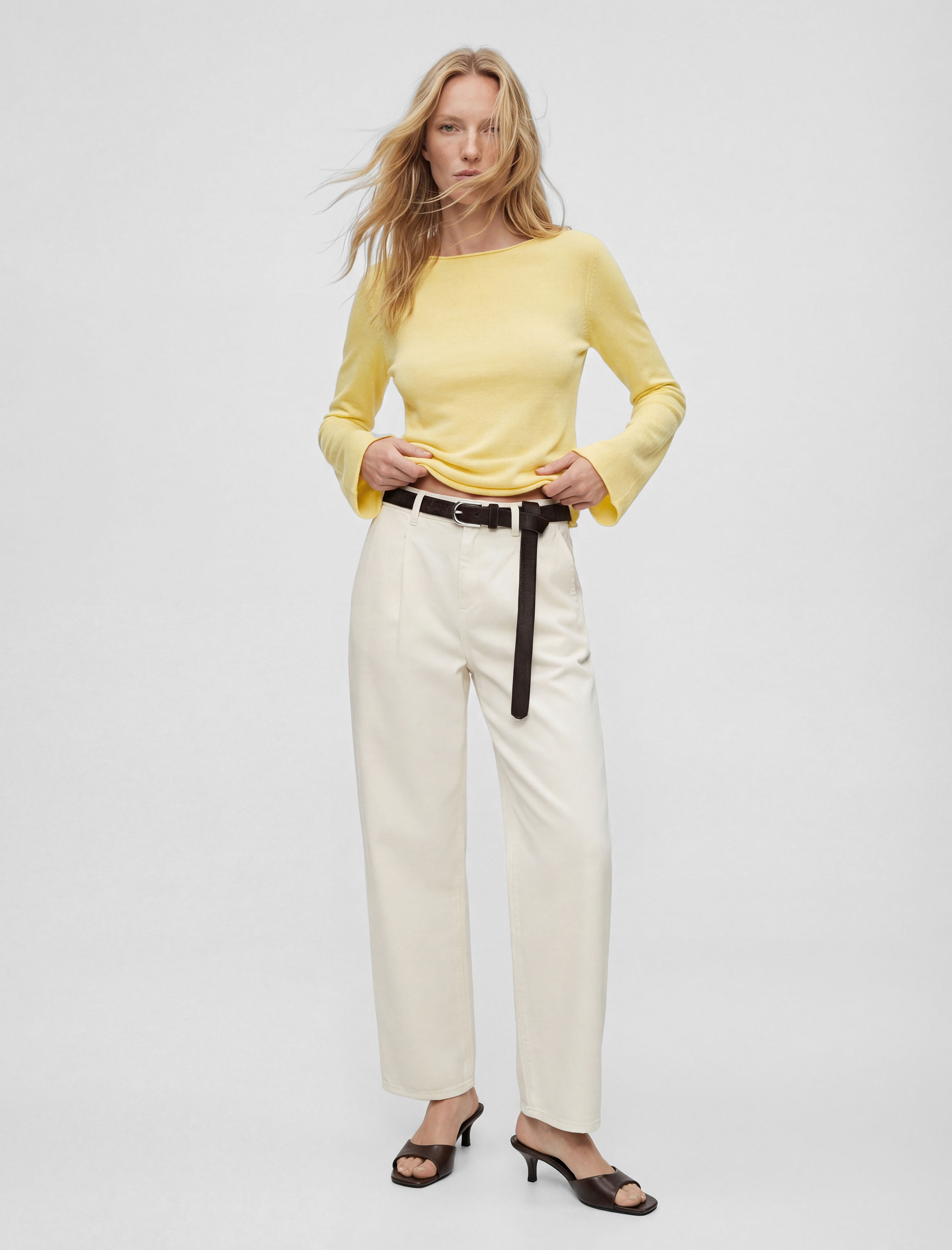   Uzun Kollu Bisiklet Yaka Viskon Triko Kazak