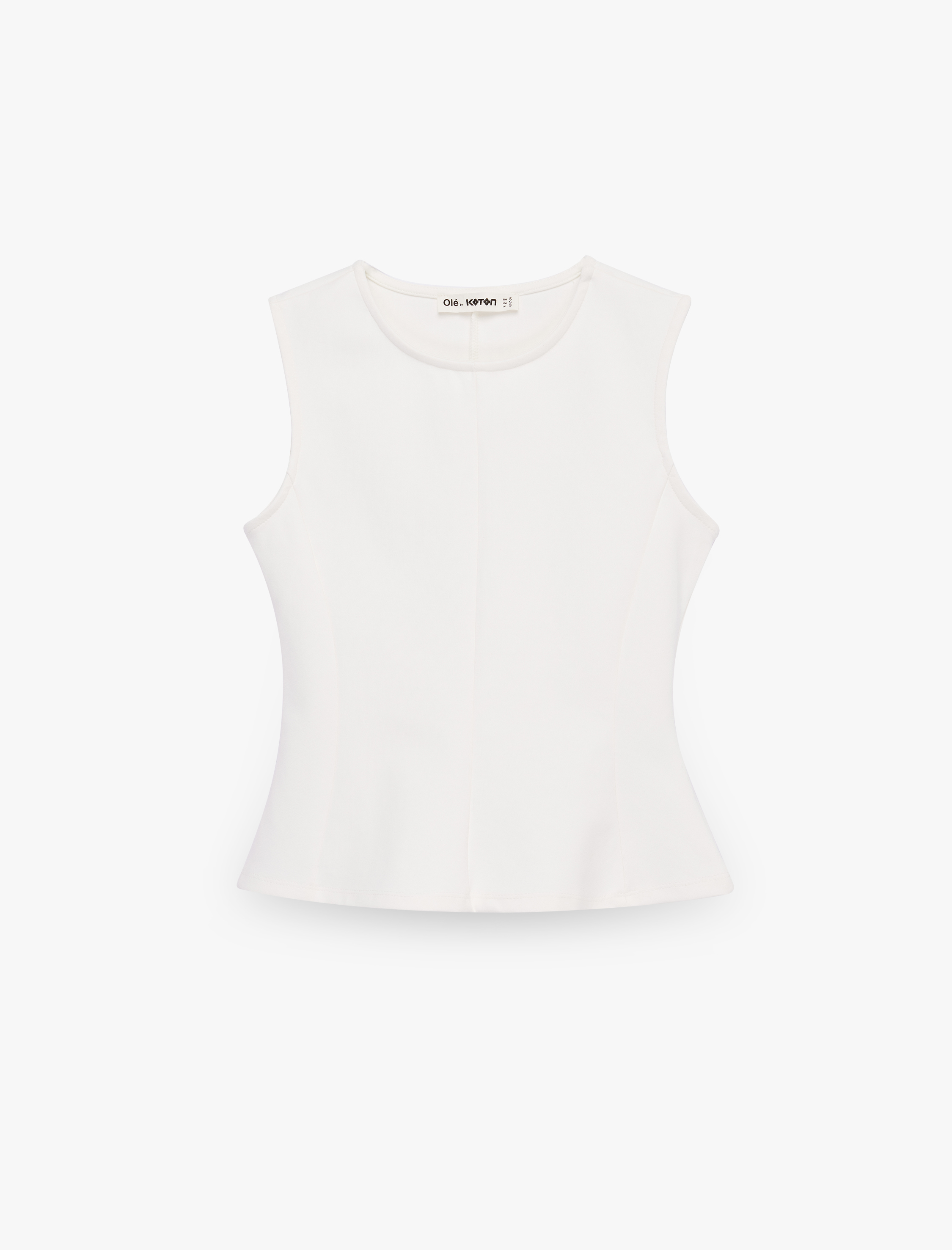   Pamuklu Slim Fit Kolsuz Bisiklet Yaka Bluz