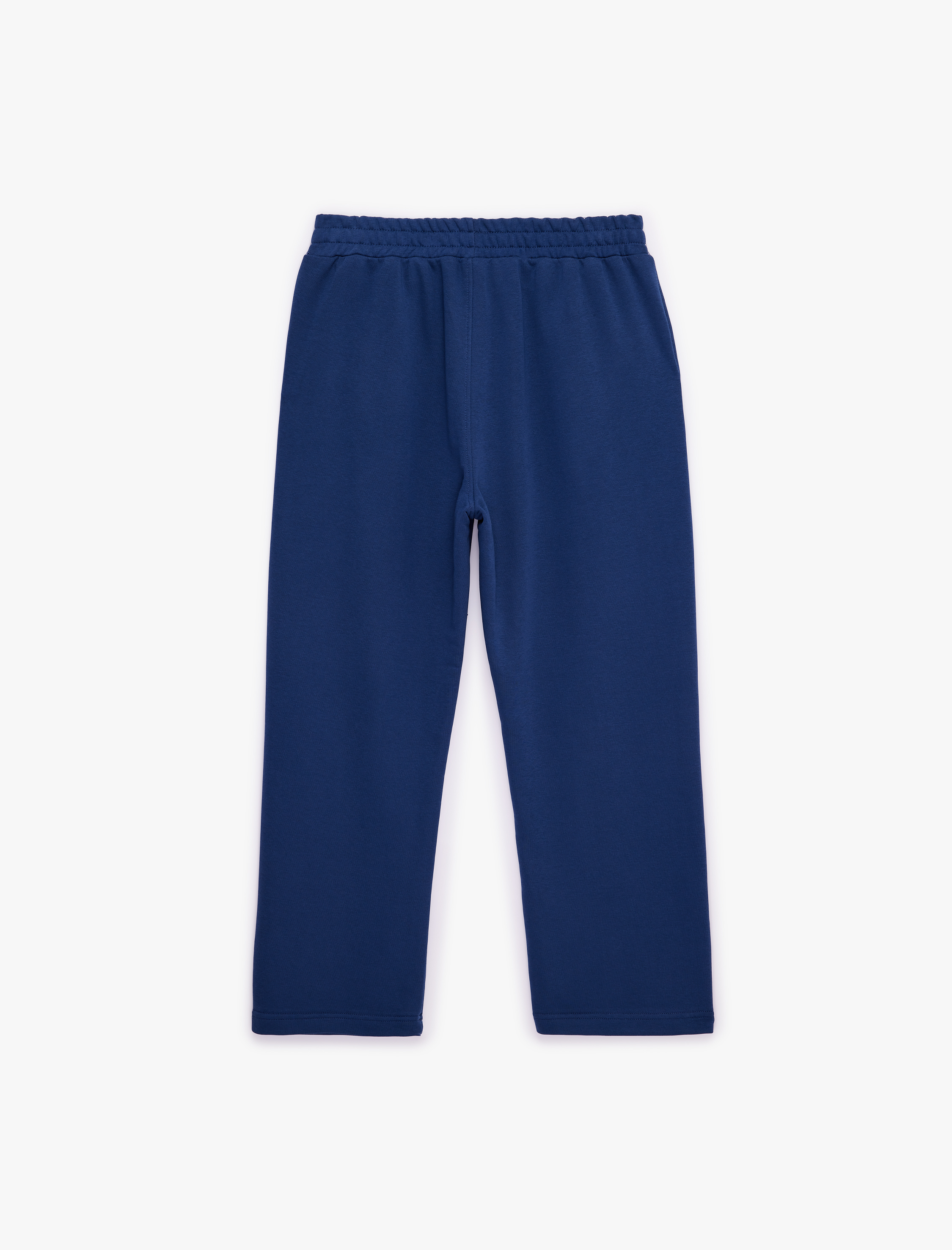   Rahat Kalıp Cepli Nakış Detaylı Beli Lastikli Geniş Paça Spor Eşofman Altı