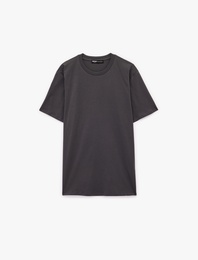 Regular Fit Kısa Kollu Bisiklet Yaka Basic Pamuklu Tişört