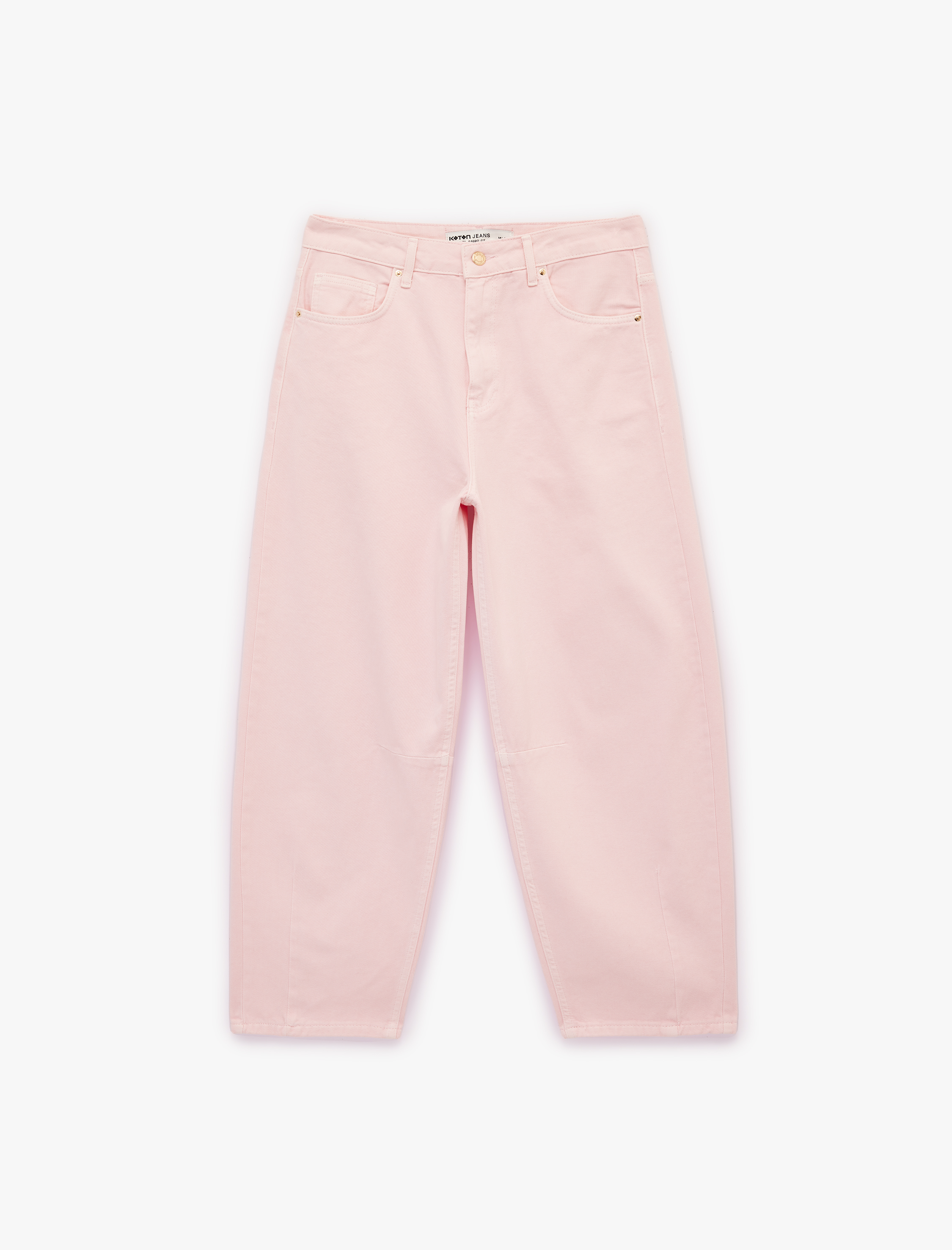   Pamuklu Rahat Kalıp Düğmeli Cepli Balon Pantolon - Balloon Jeans