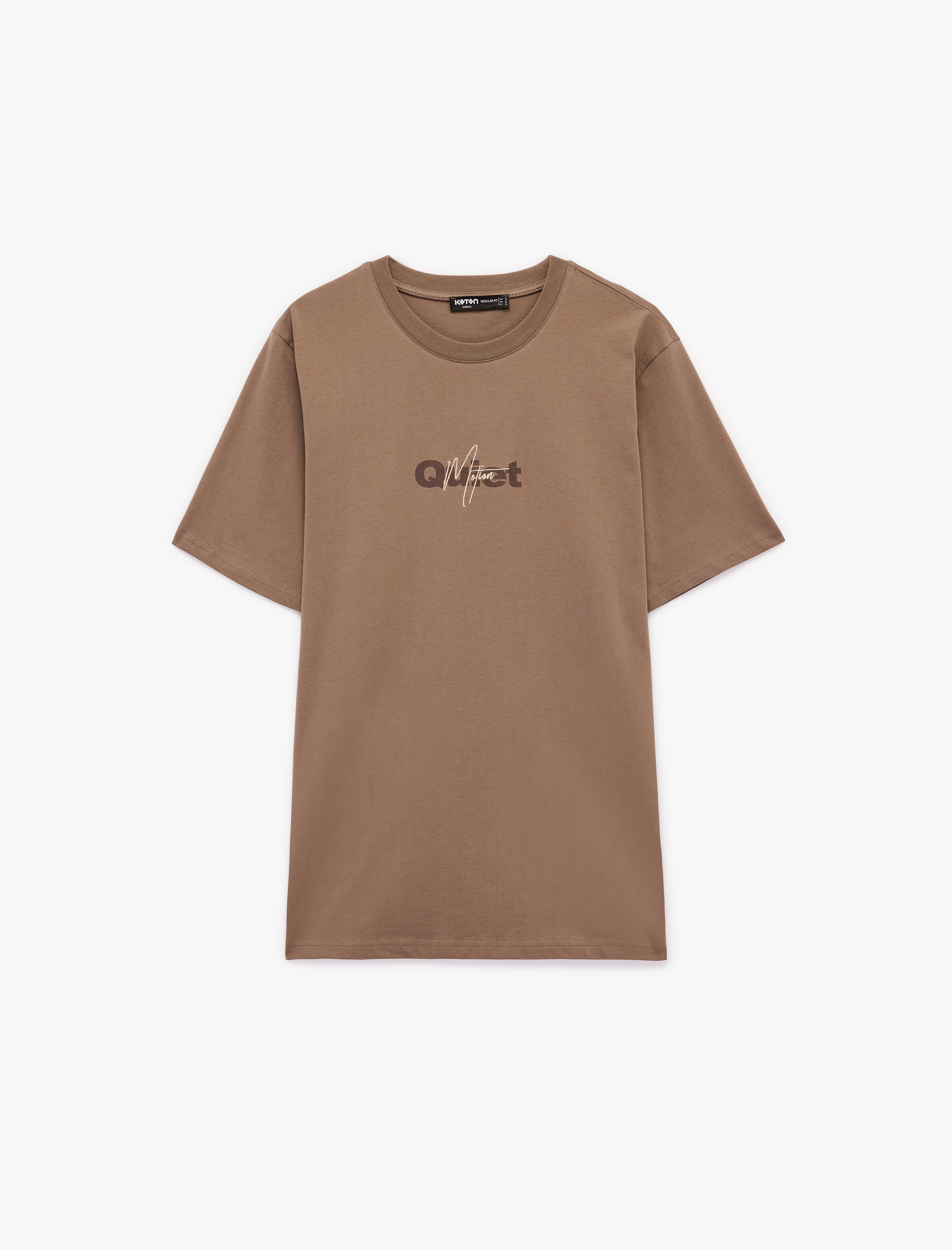   Regular Fit Kısa Kollu Bisiklet Yaka Pamuklu Baskılı Tişört