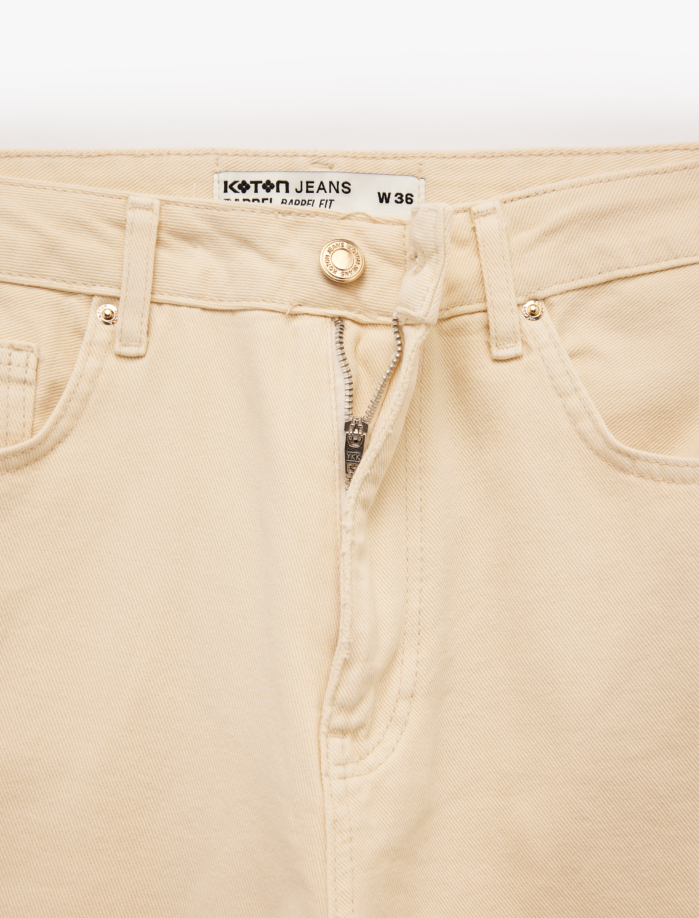   Pamuklu Rahat Kalıp Düğmeli Cepli Balon Pantolon - Balloon Jeans