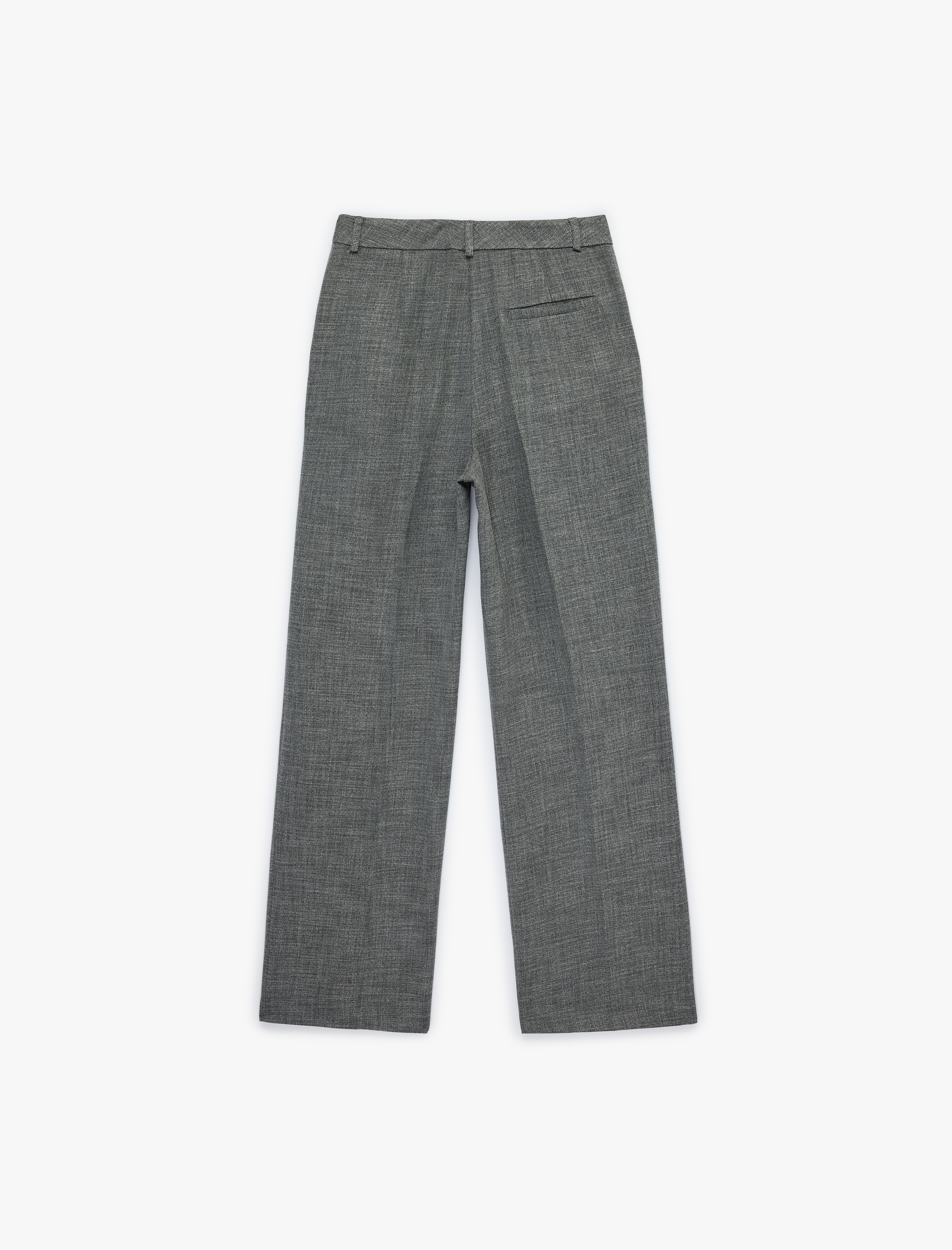   Cep Detaylı Viskon Karışımlı Yüksek Bel Palazzo Kumaş Pantolon