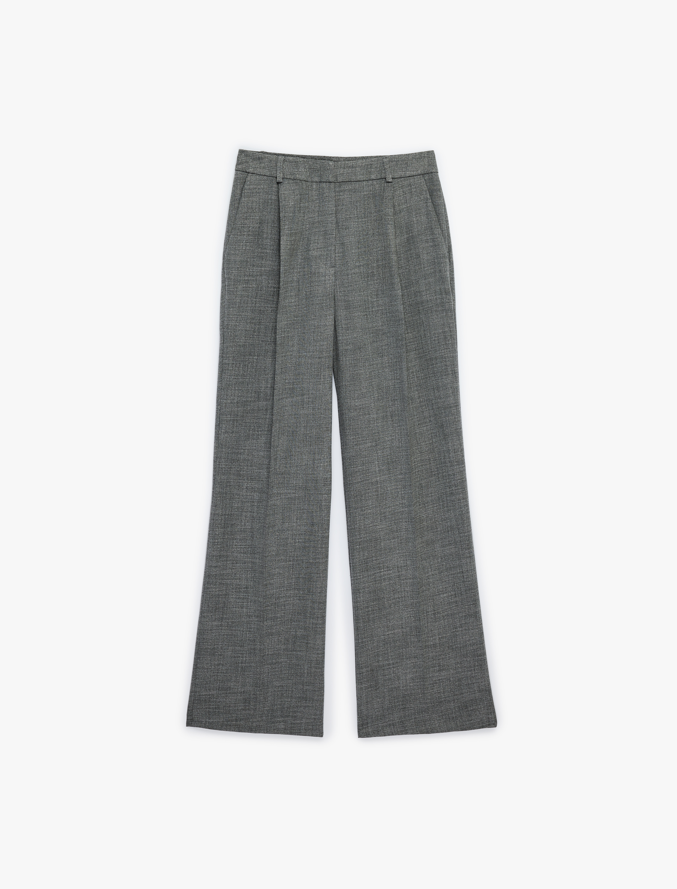   Cep Detaylı Viskon Karışımlı Yüksek Bel Palazzo Kumaş Pantolon