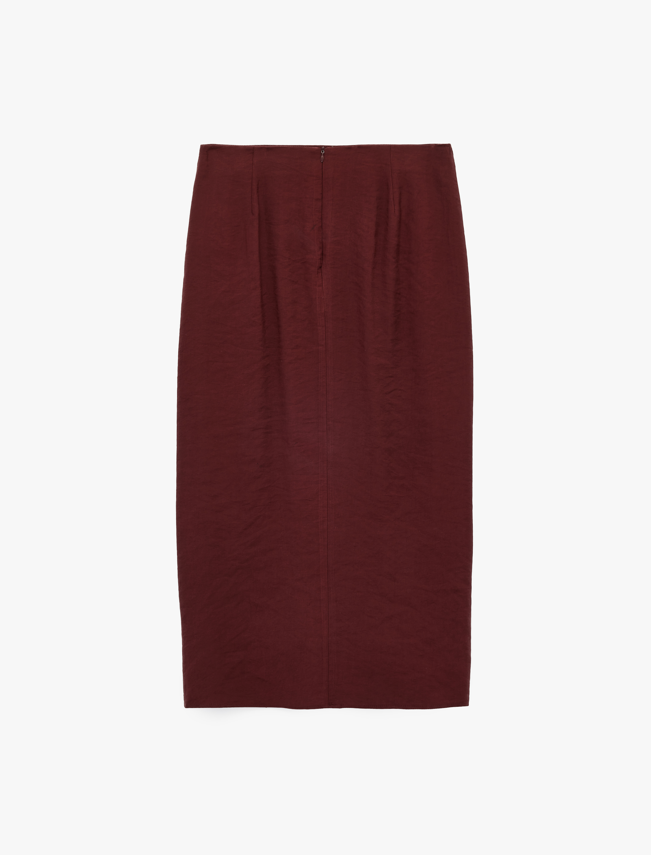   Drapeli Yırtmaç Detaylı Kruvaze Midi Etek