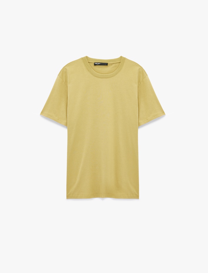  Regular Fit Kısa Kollu Bisiklet Yaka Pamuklu Basic Tişört