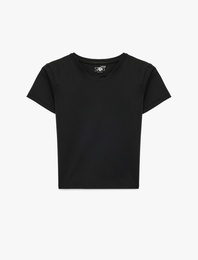 Slim Fit Kısa Kollu Bisiklet Yaka Spor Tişört