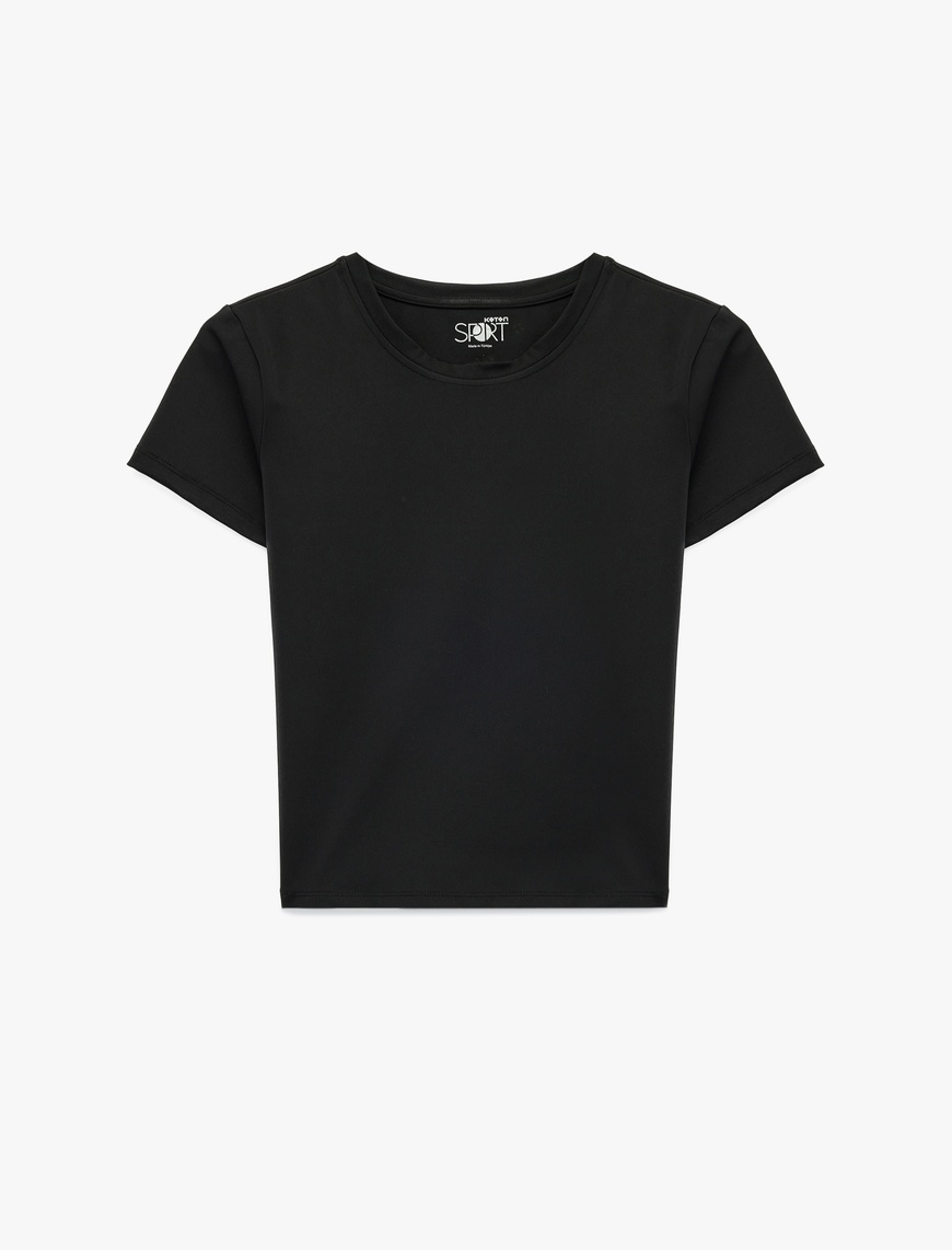 Koton Kadın Slim Fit Kısa Kollu Bisiklet Yaka Spor T-Shirt