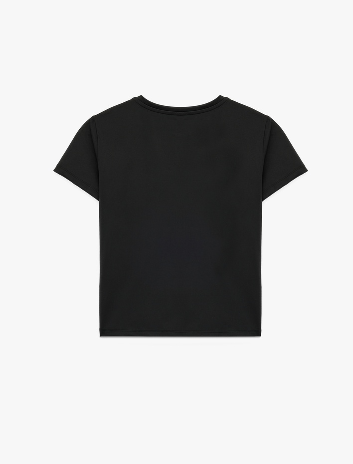  Slim Fit Kısa Kollu Bisiklet Yaka Spor Tişört