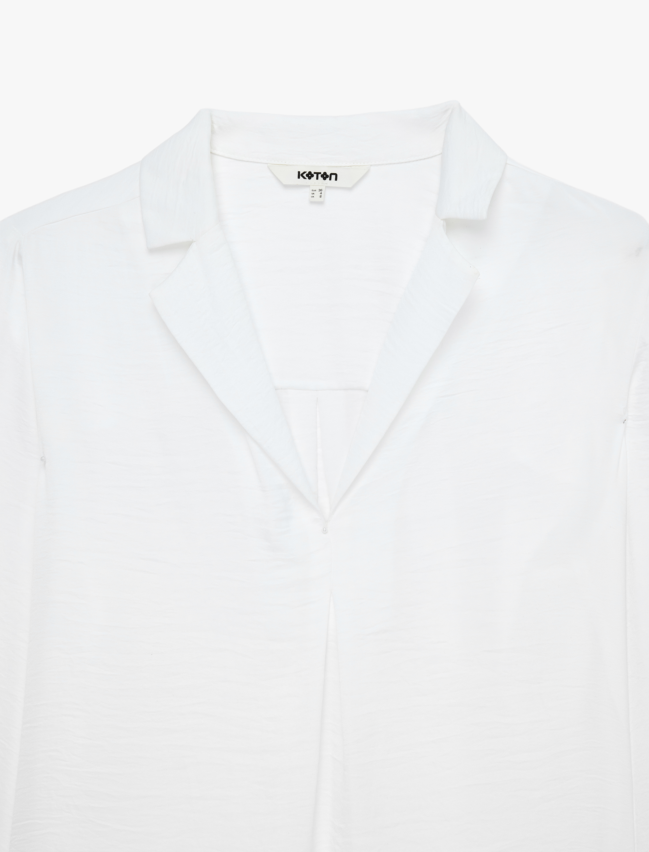   Aerobin Devrik Kaçık Yaka 3/4 Kol Saten Bluz