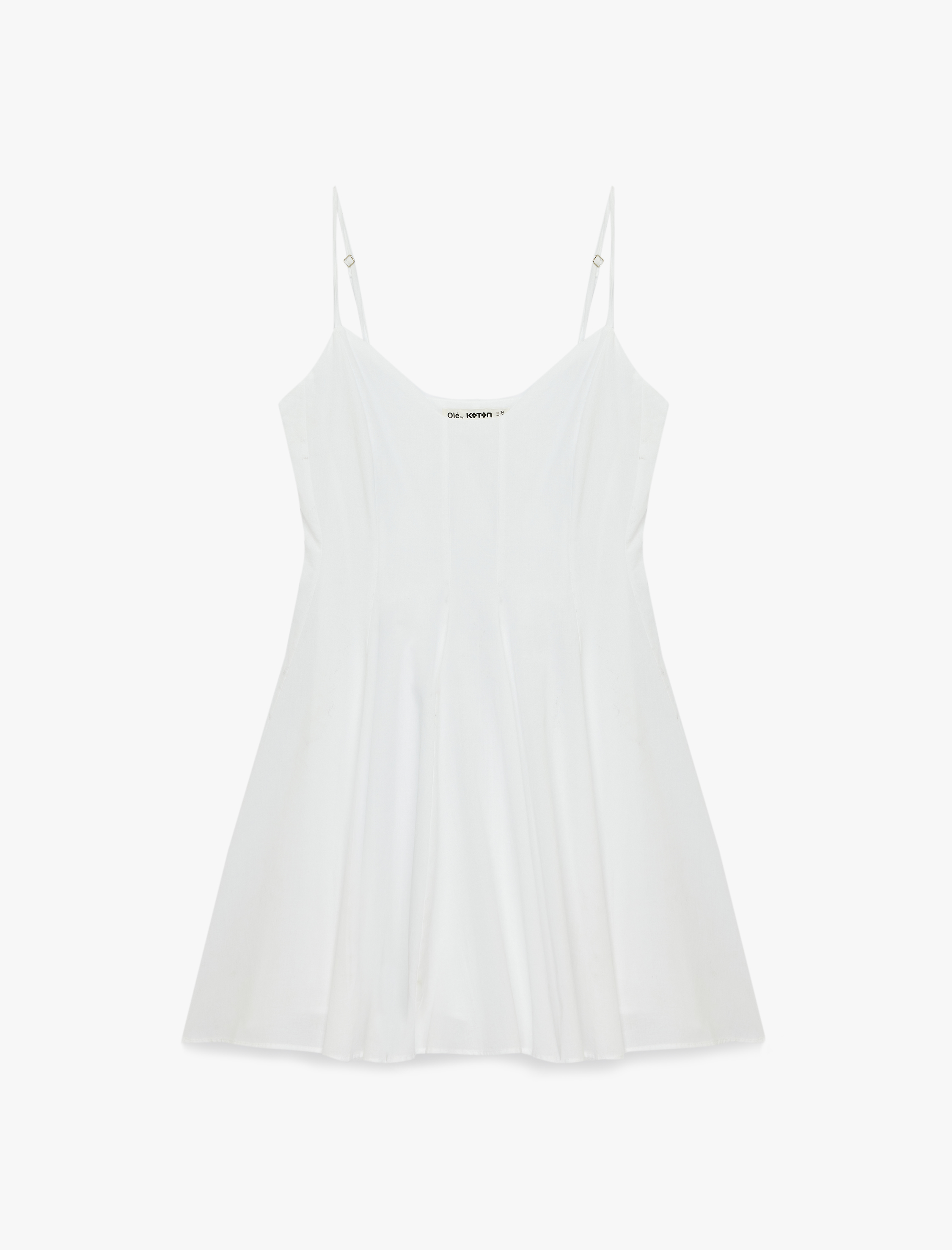   İp Askılı Degaje Yaka Kolsuz Pamuklu Mini Elbise