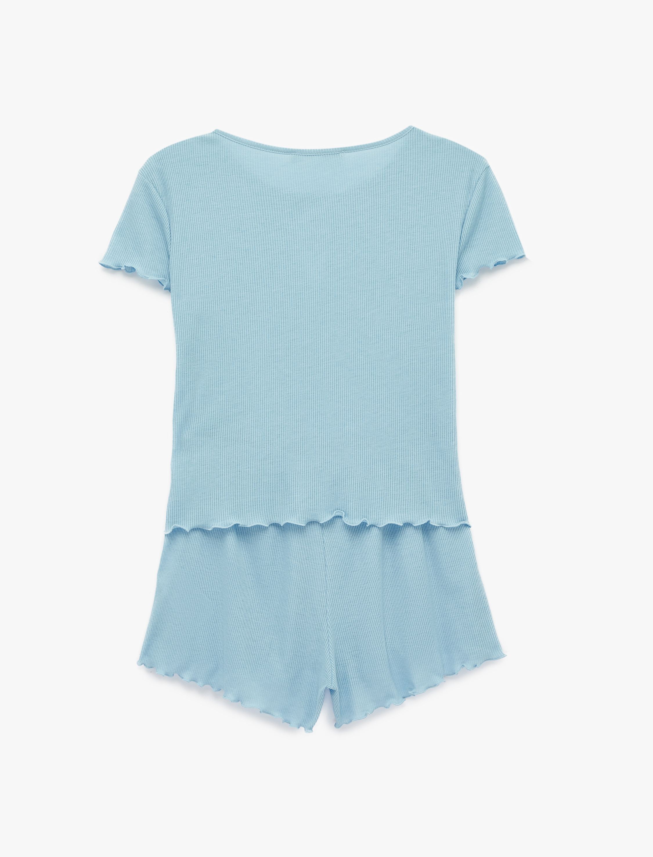   Kaşkorse Fiyonk İşleme Detaylı Şortlu Pijama Takımı