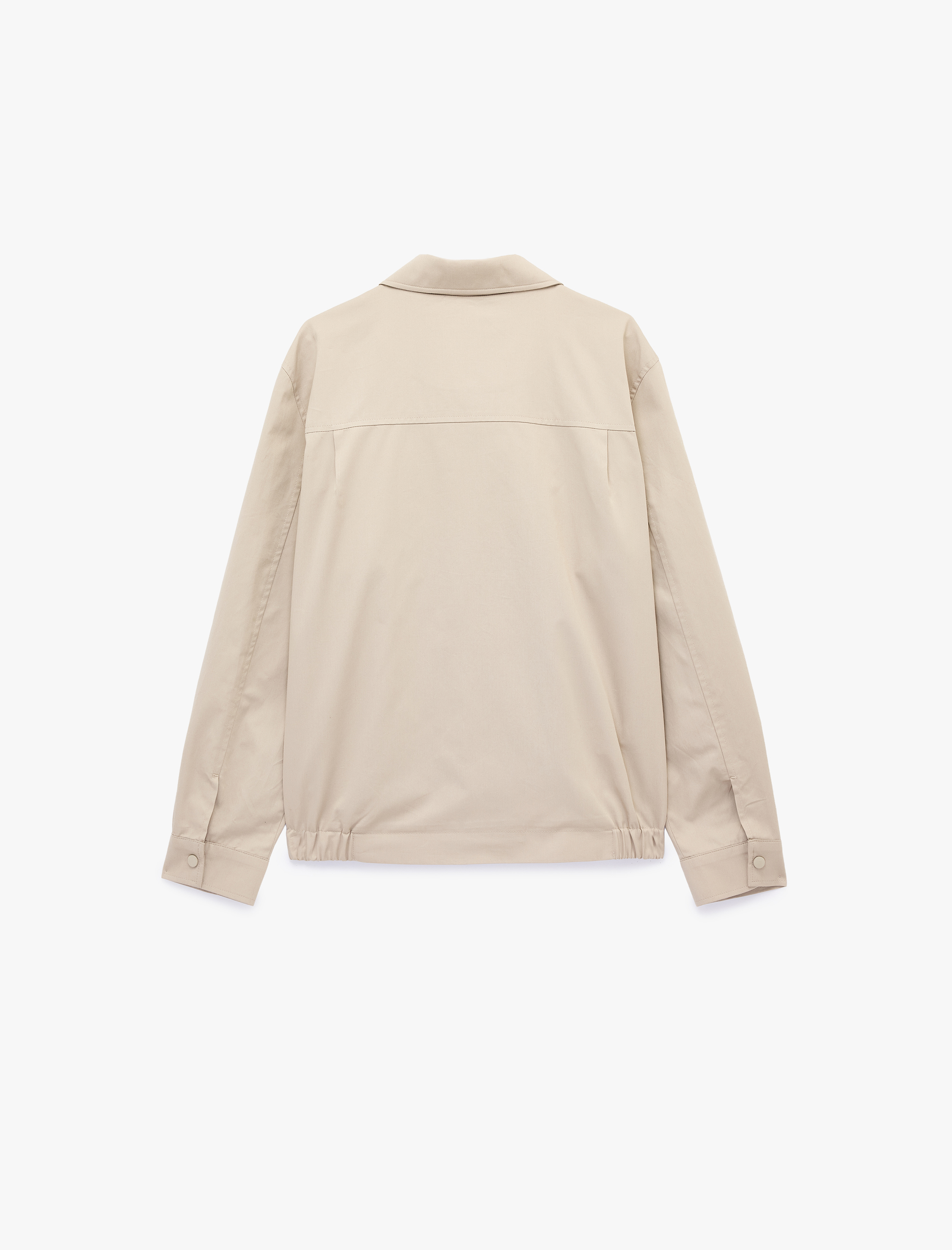   Regular Fit Pamuklu Uzun Kollu Gömlek Yaka Fermuarlı Ceket