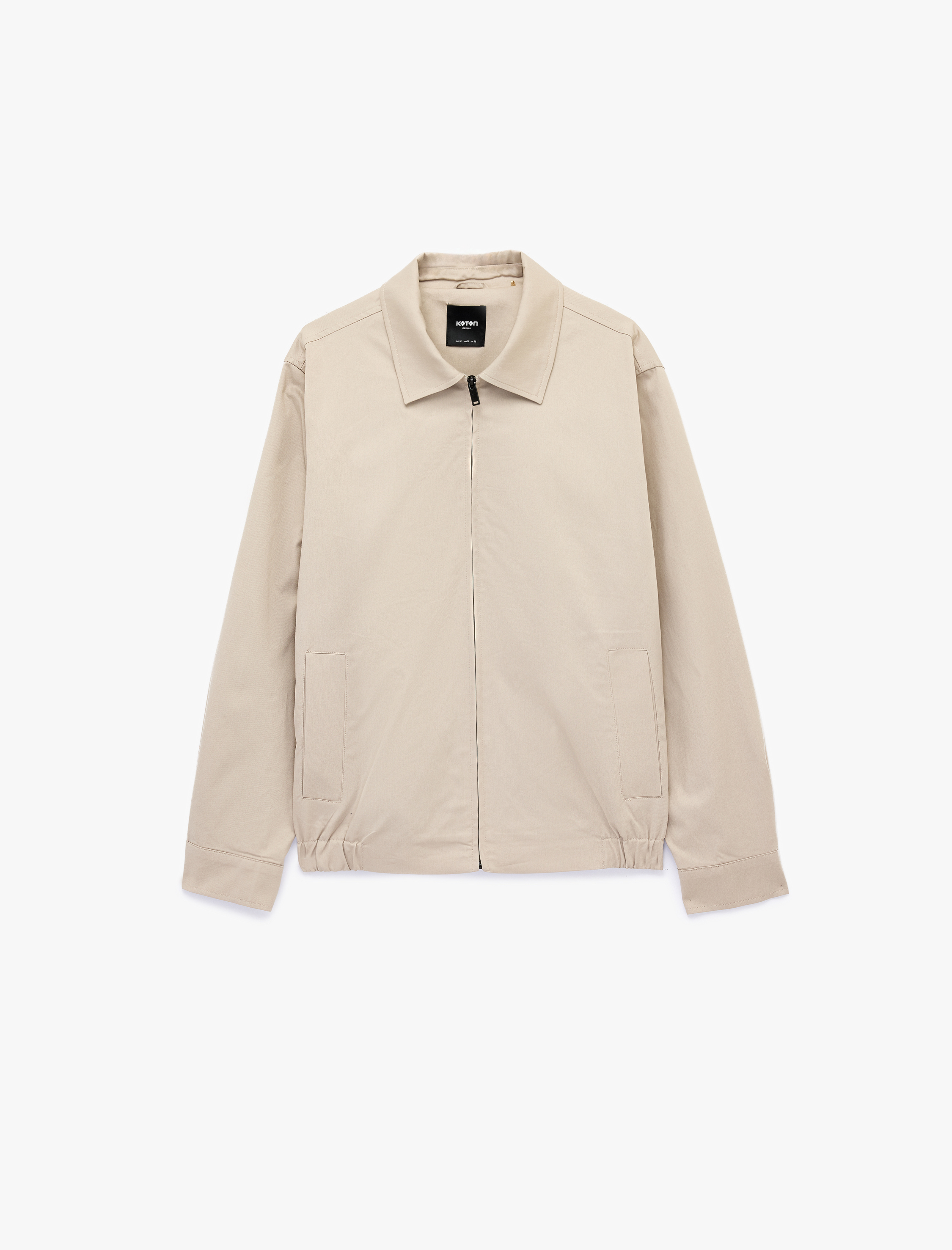   Regular Fit Pamuklu Uzun Kollu Gömlek Yaka Fermuarlı Ceket