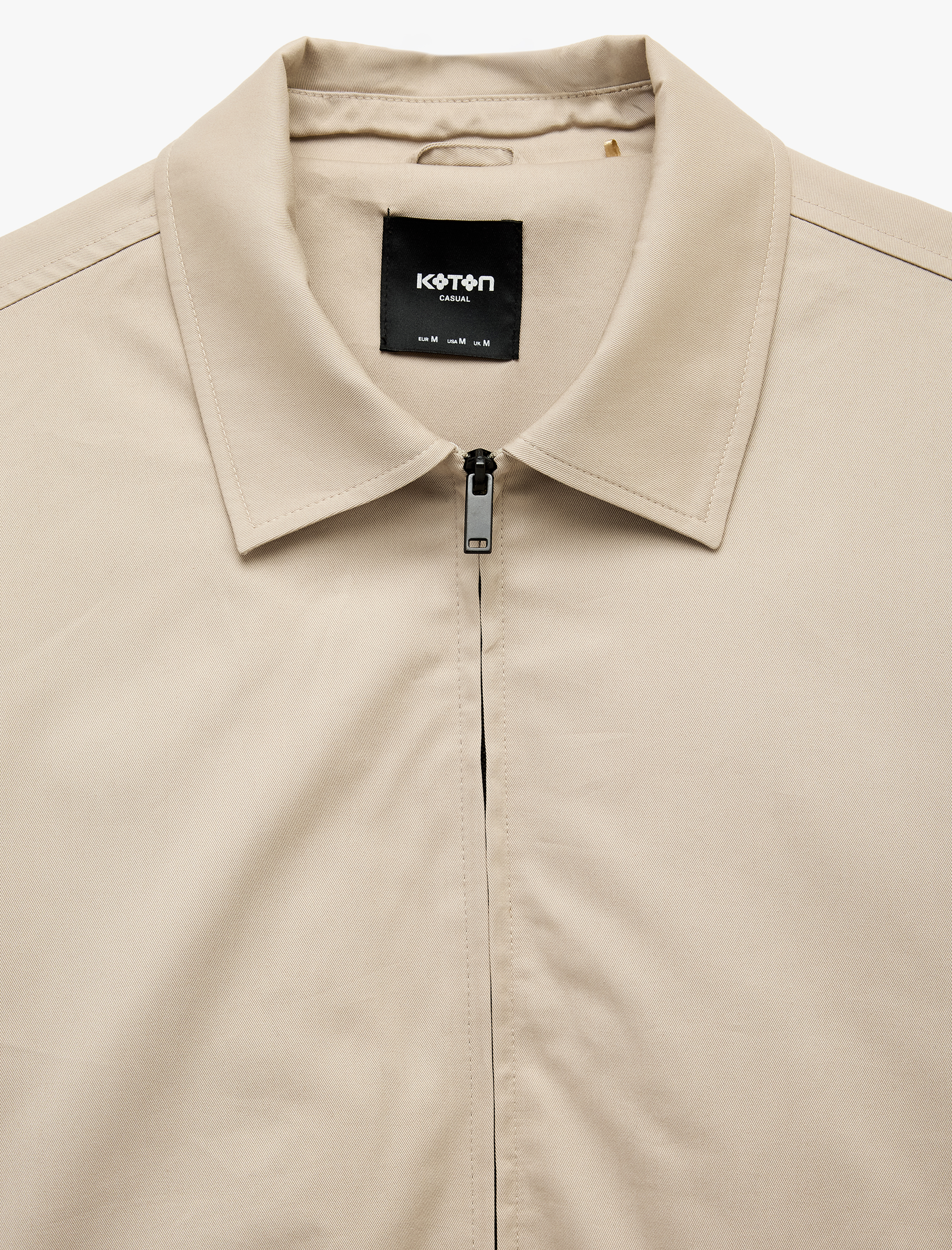   Regular Fit Pamuklu Uzun Kollu Gömlek Yaka Fermuarlı Ceket