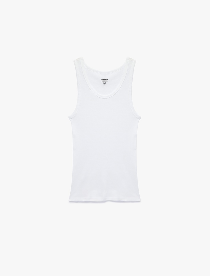  Rahat Kalıp Ribanalı Kolsuz U Yaka Pamuklu Atlet