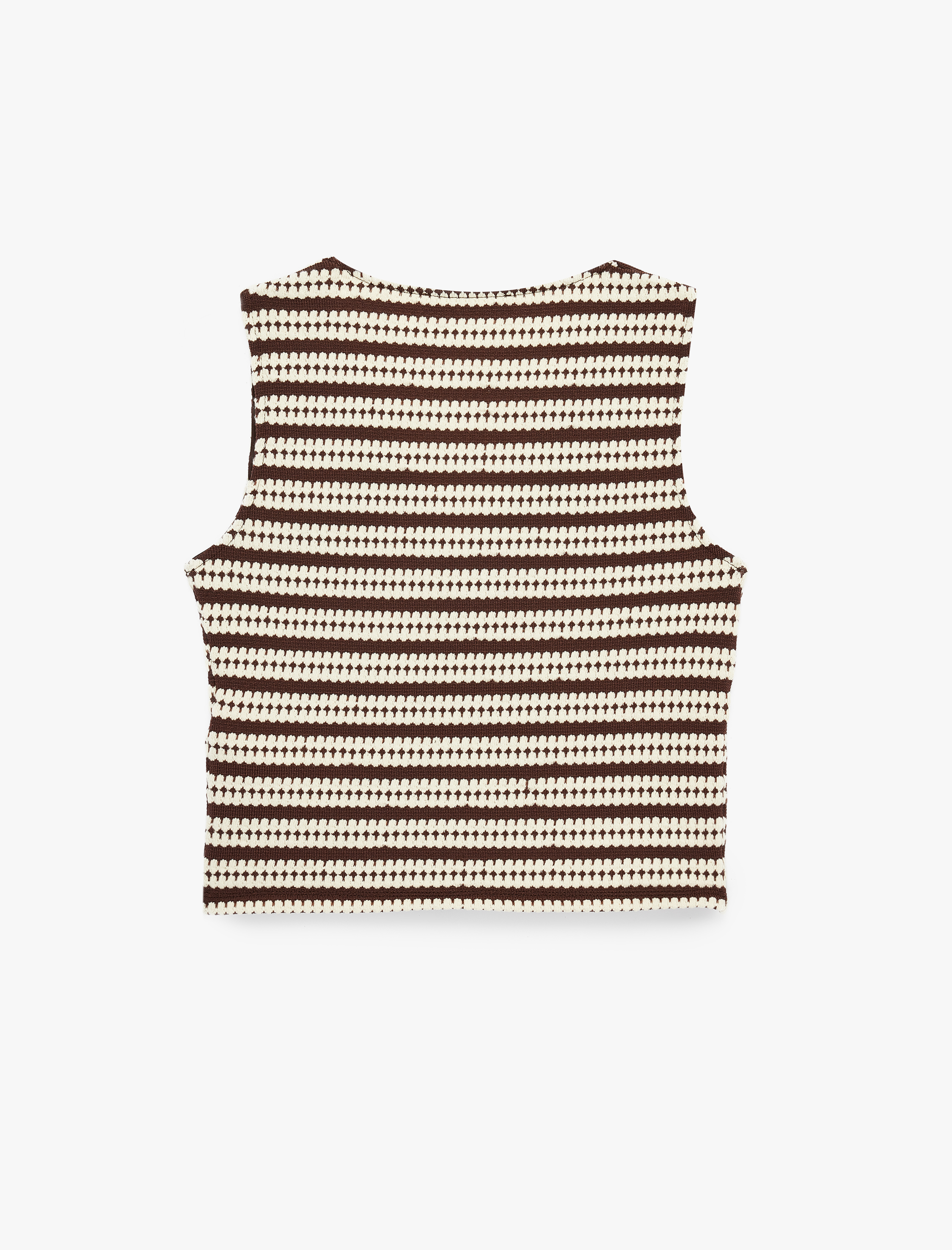   Slim Fit Düğmeli V Yaka Desenli Çizgili Yelek