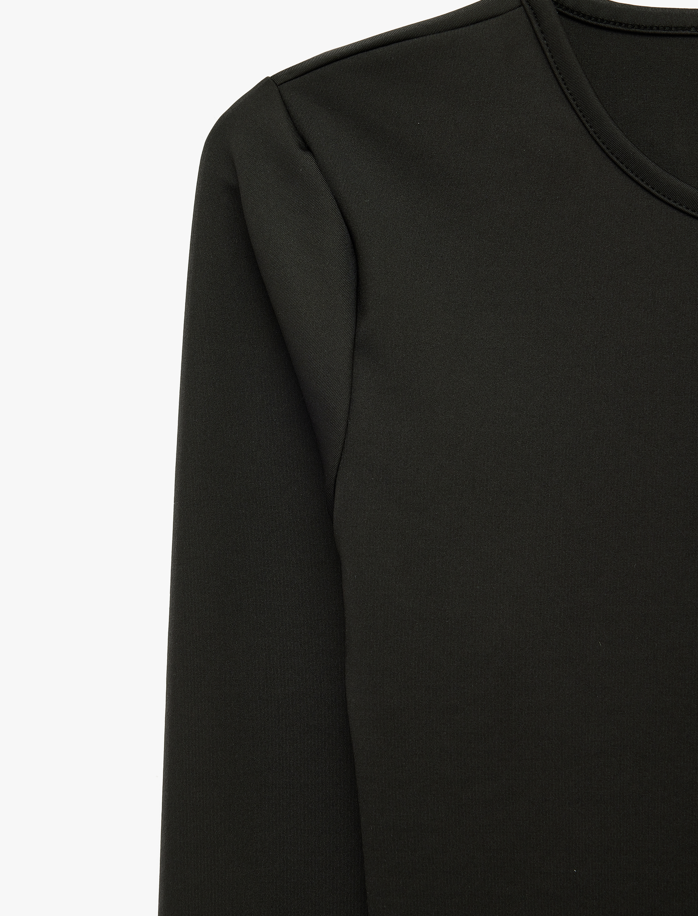   Slim Fit Uzun Kollu Bisiklet Yaka Crop Spor Tişört