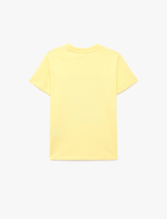 Erkek Çocuk Pamuklu Kısa Kollu Bisiklet Yaka Dinozor Baskılı Tişört