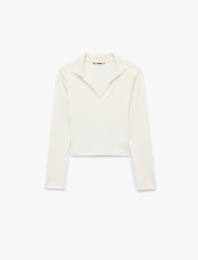 Kaşkorse Uzun Kollu Slim Fit Polo Yaka Tişört