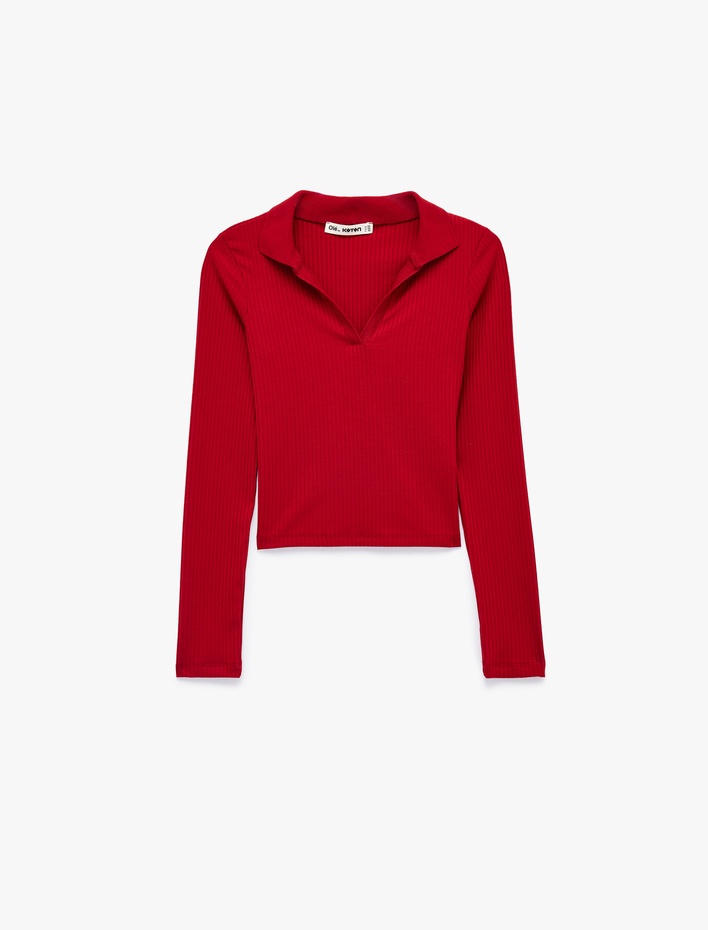  Kaşkorse Uzun Kollu Slim Fit Polo Yaka Tişört