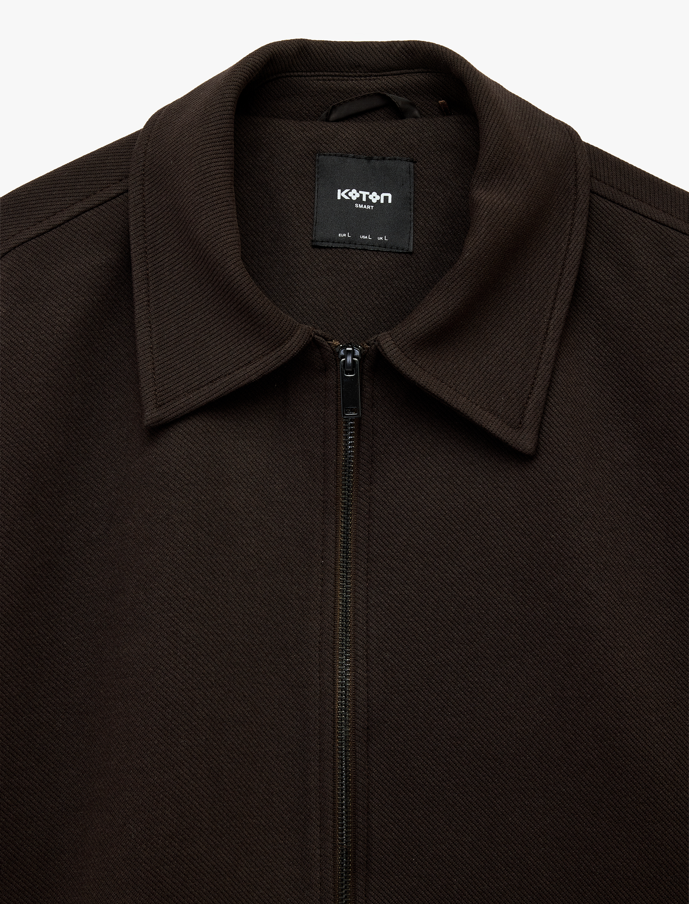   Regular Fit Uzun Kollu Cepli Gömlek Yaka Fermuarlı Ceket