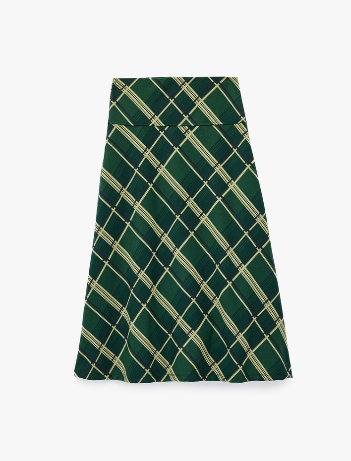  Standart Bel Midi Ekose Etek