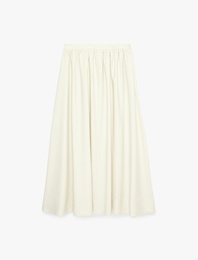 Viskon Kupro Kumaş Bol Kalıp Midi Kloş Etek